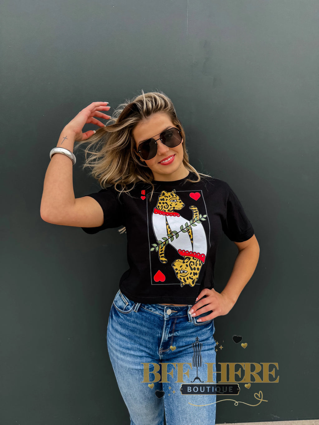 Cheetah Queen Of Hearts Tee by Blakeley - BFF Here