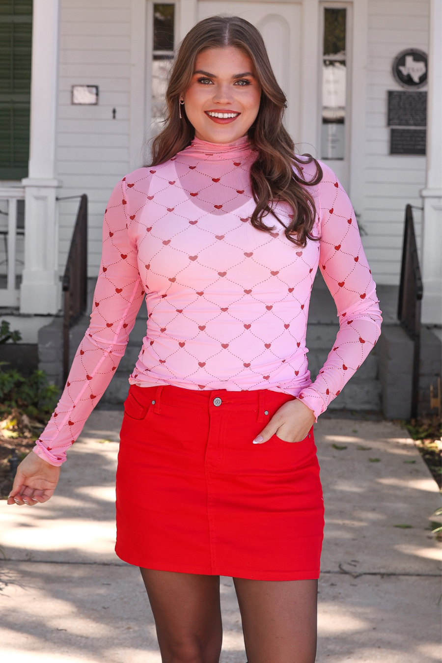 PREORDER: Keigan Mesh Top by Jess Lea / Pink Heartlines (ETA: Late December)