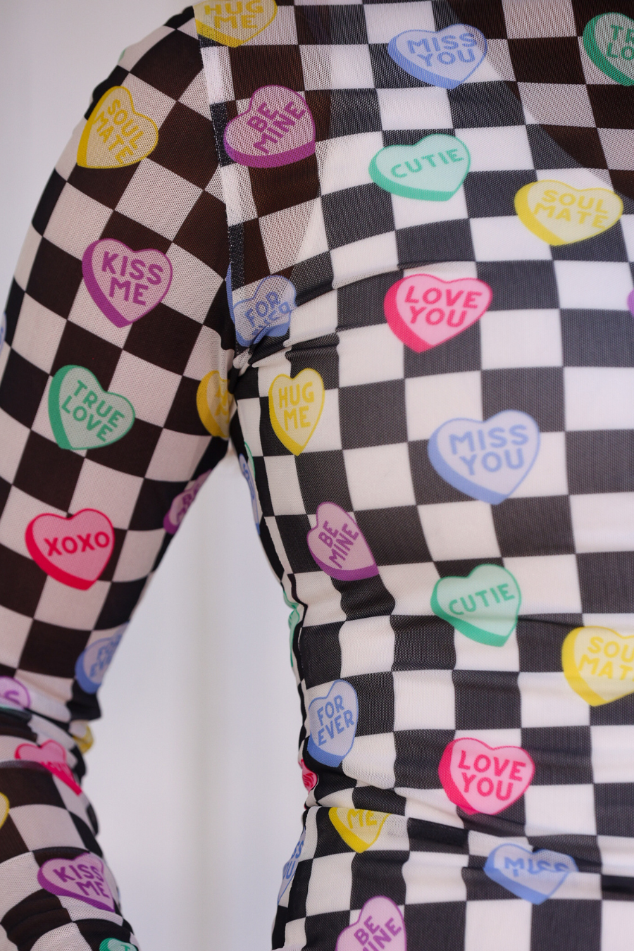 PREORDER: Keigan Mesh Top by Jess Lea / Checkered Conversation Hearts (ETA: Late December)