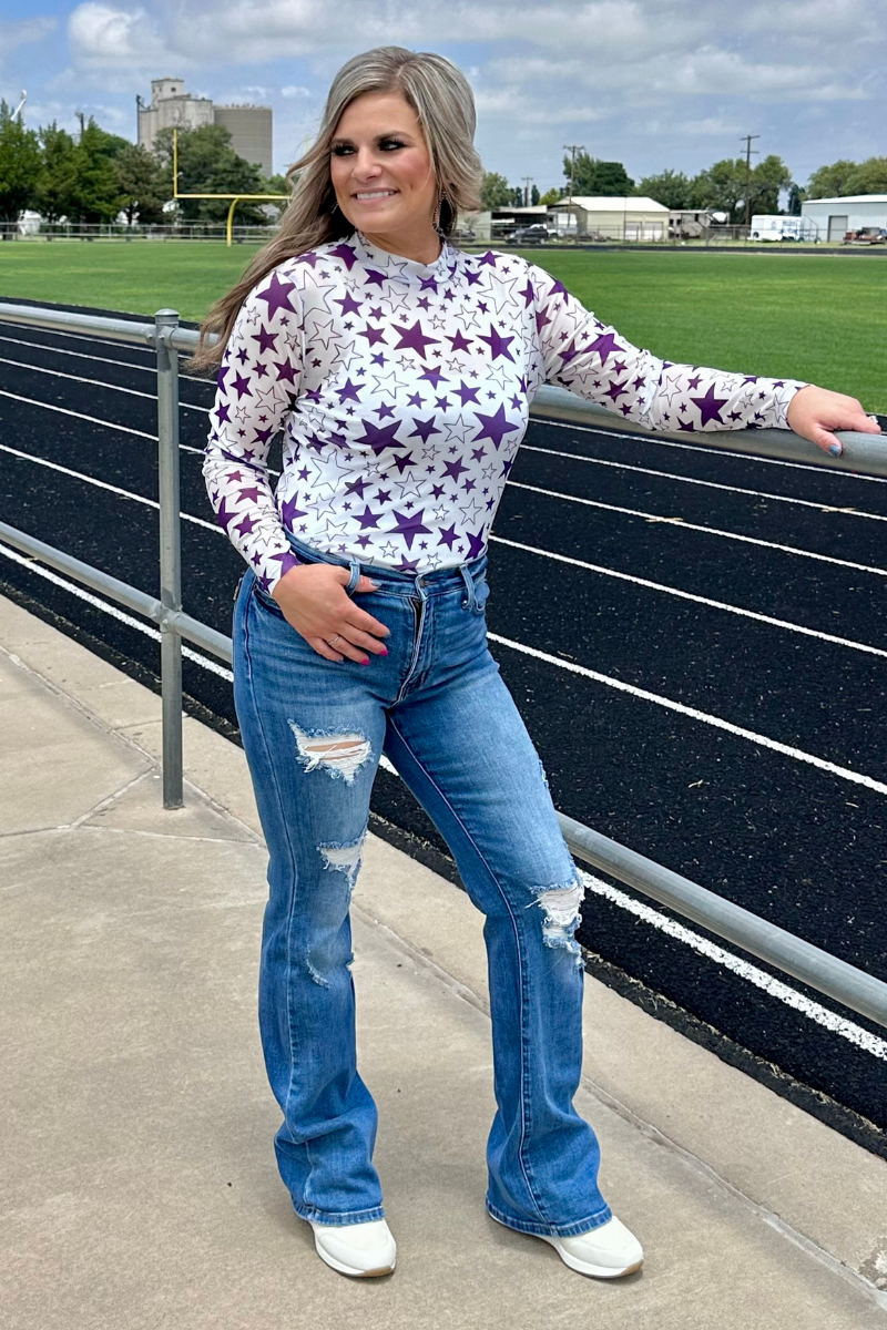 Go Team Go Purple Mesh Top by Sterling Kreek - BFF Here