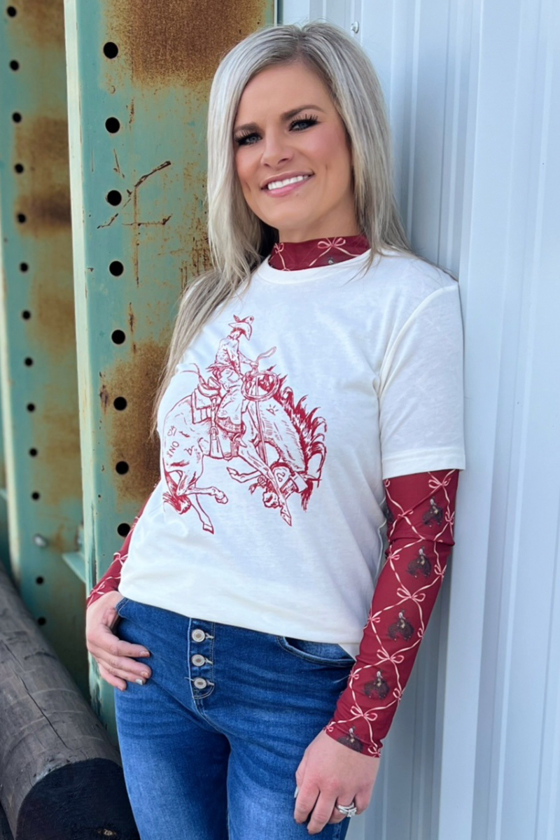 Bronc & Bows Mesh Top by Sterling Kreek - BFF Here