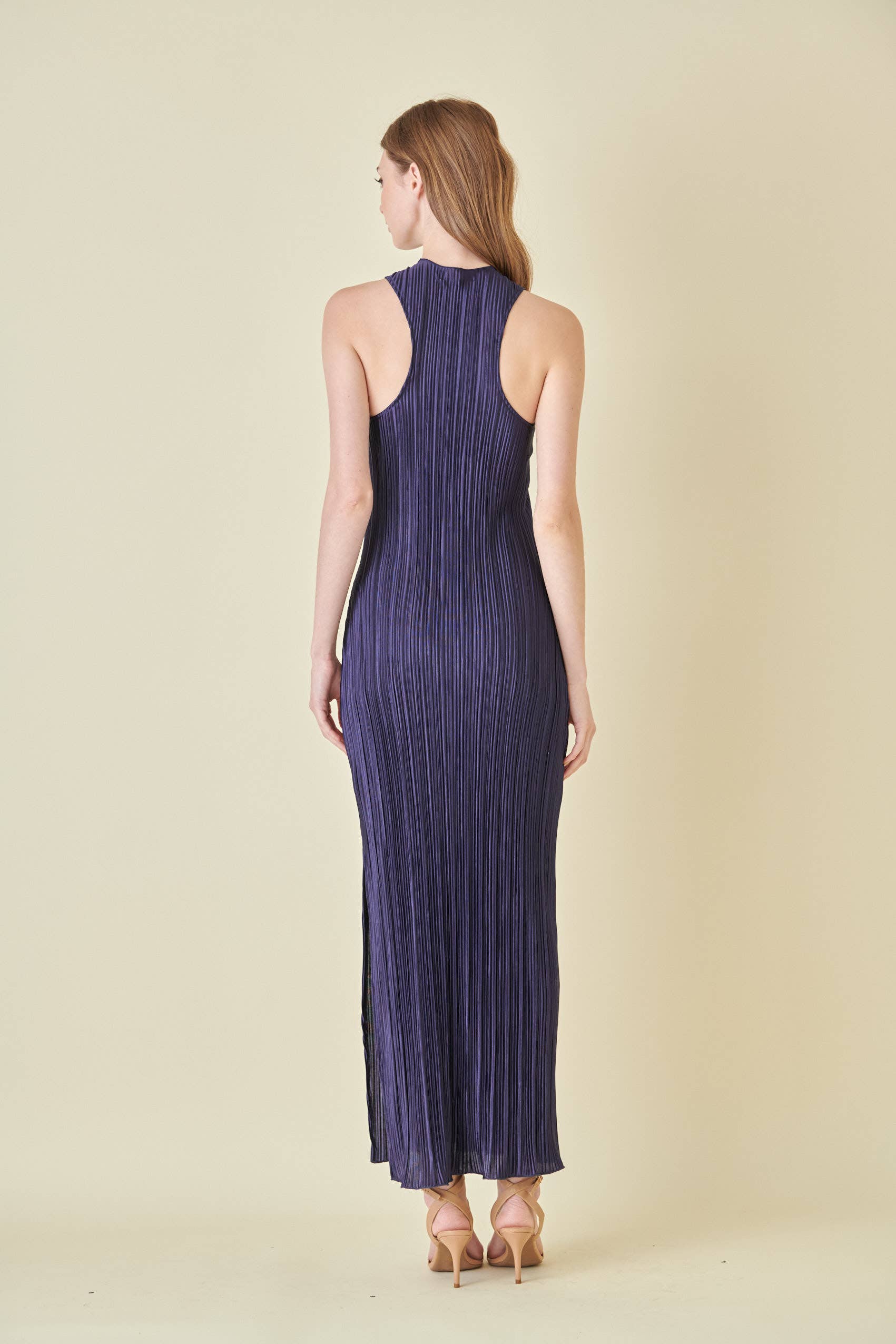 Midnight Elegance Halter Dress - BFF Here
