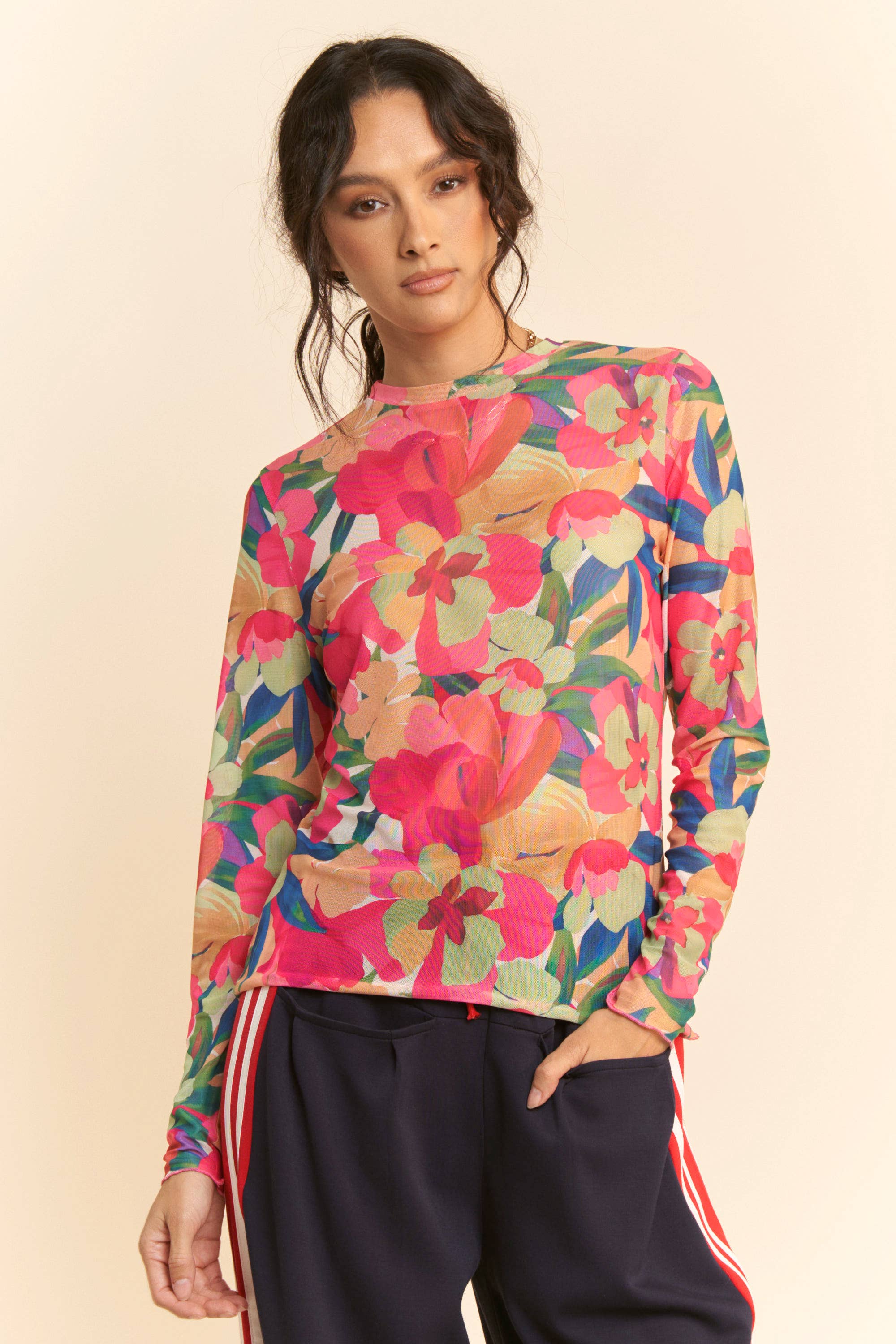 Bloom Burst Mesh Top / Choice of Color - BFF Here