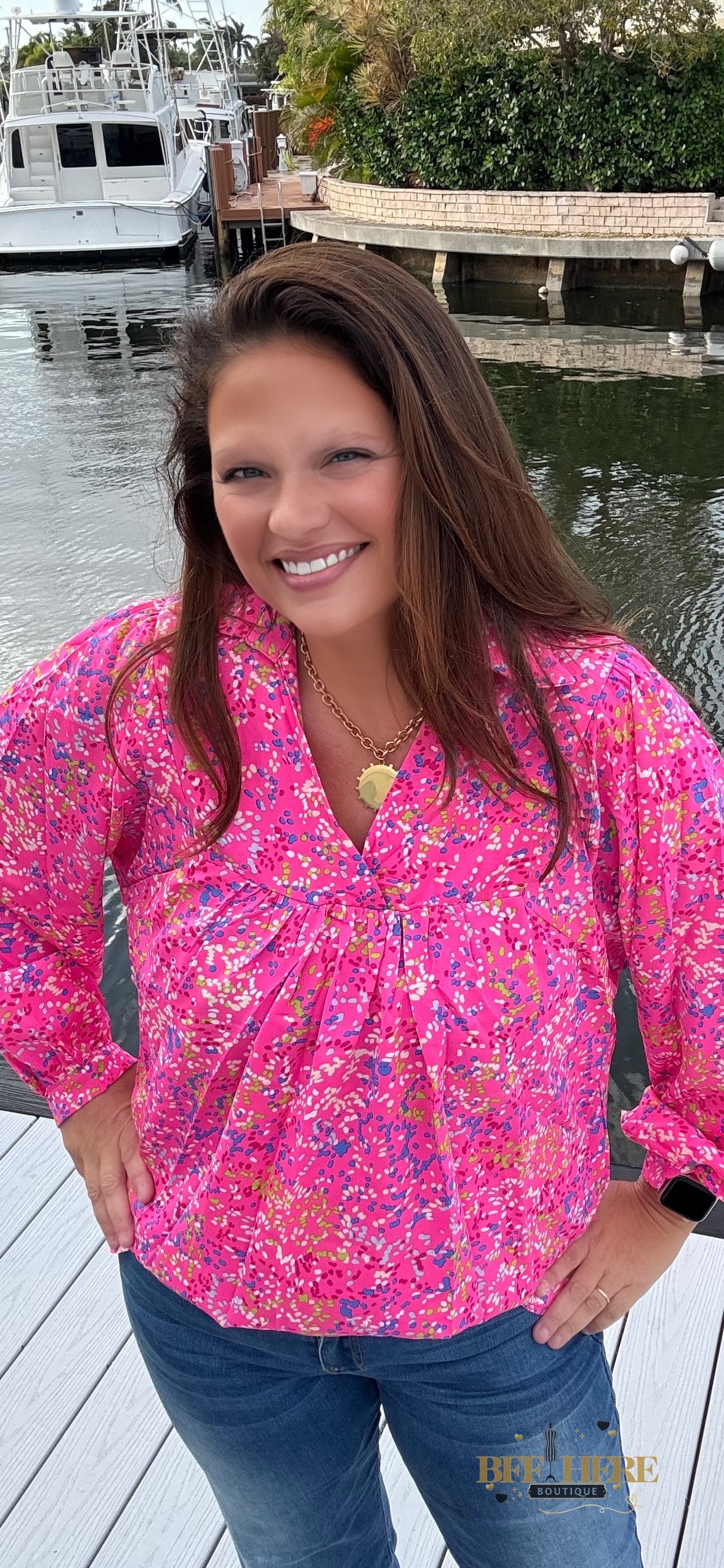 Pink Confetti Blouse - BFF Here