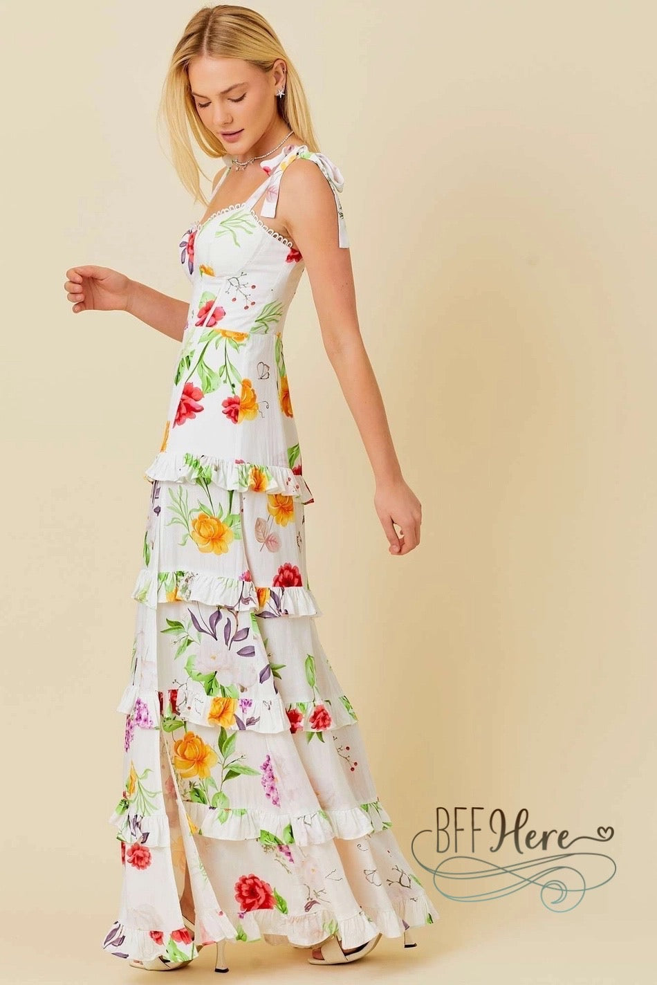 Garden Party Ruffle Maxi Dress - BFF Here