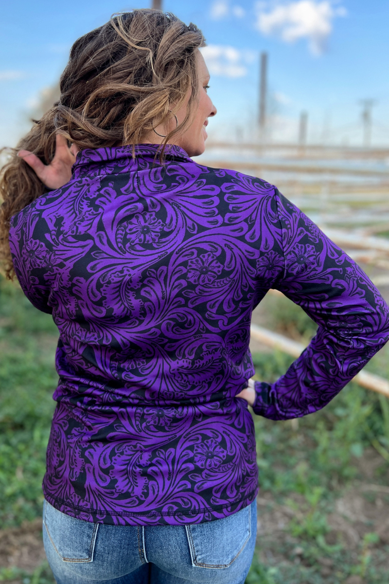 Tailgate Party Pullover Purple & Black by Sterling Kreek