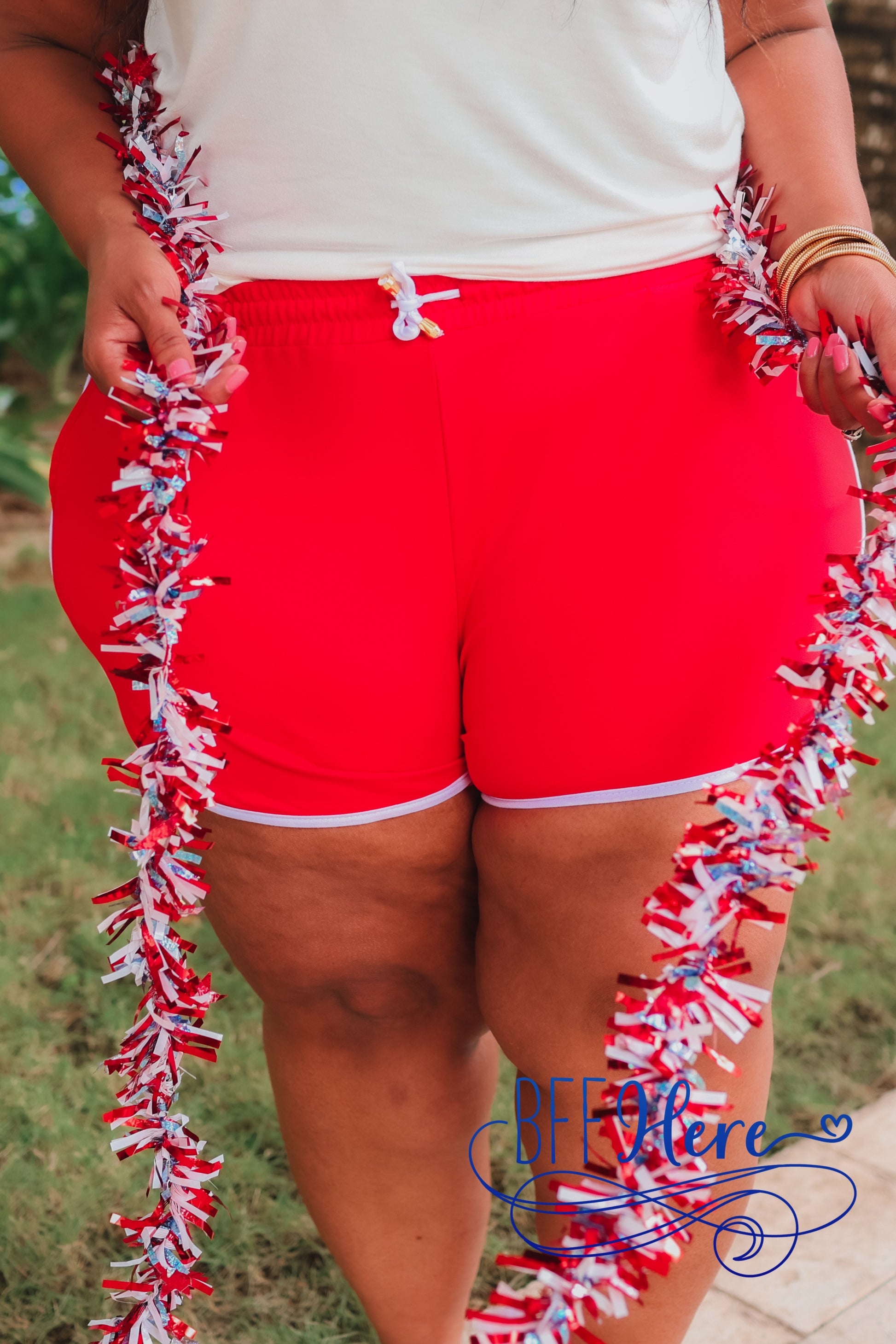 PREORDER: Red & White Everyday Shorts by Jess Lea (Ships End of February) - BFF Here