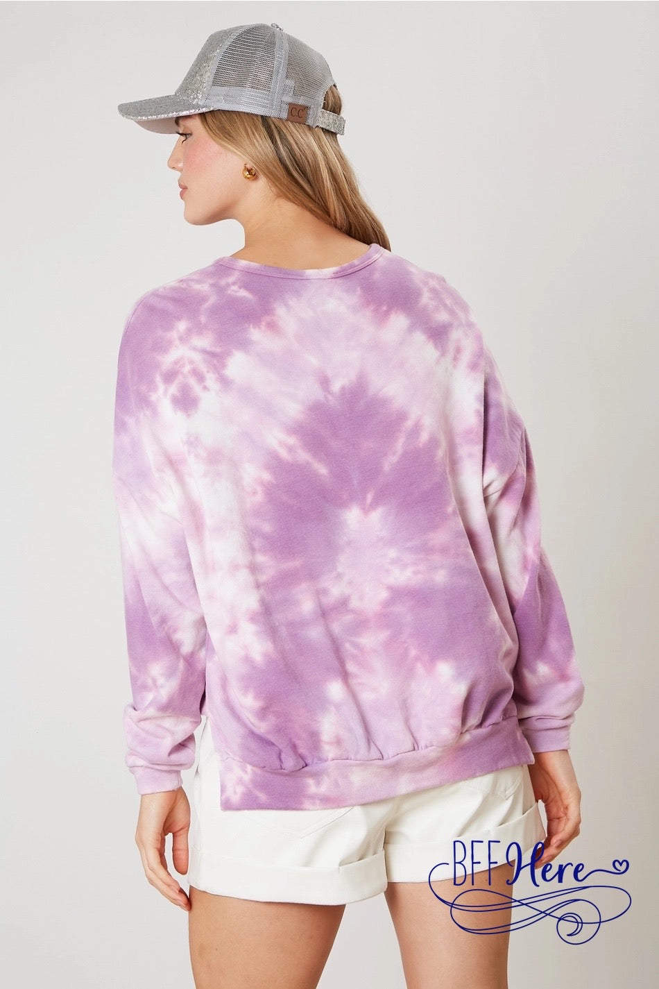 Kaleidoscope of Hearts: Tie Dye Heart Sweatshirt / Choice of Color - BFF Here