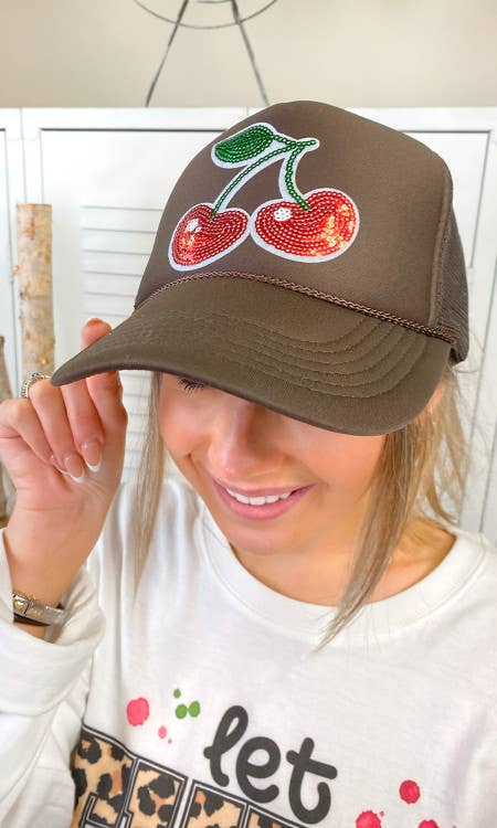 Sequin Cherries Hat - BFF Here