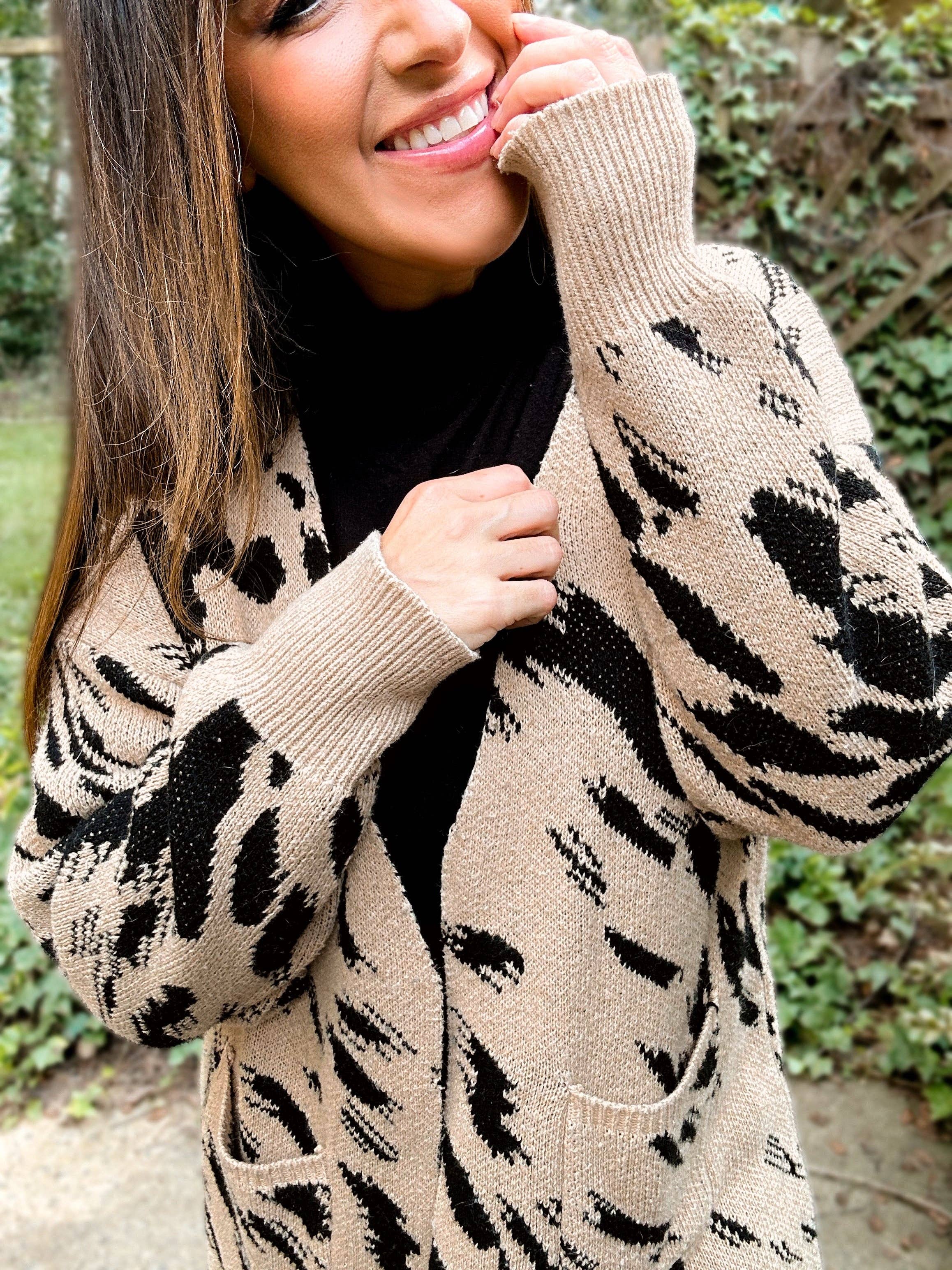 Harper Heavyweight Animal Print Cardigan - BFF Here