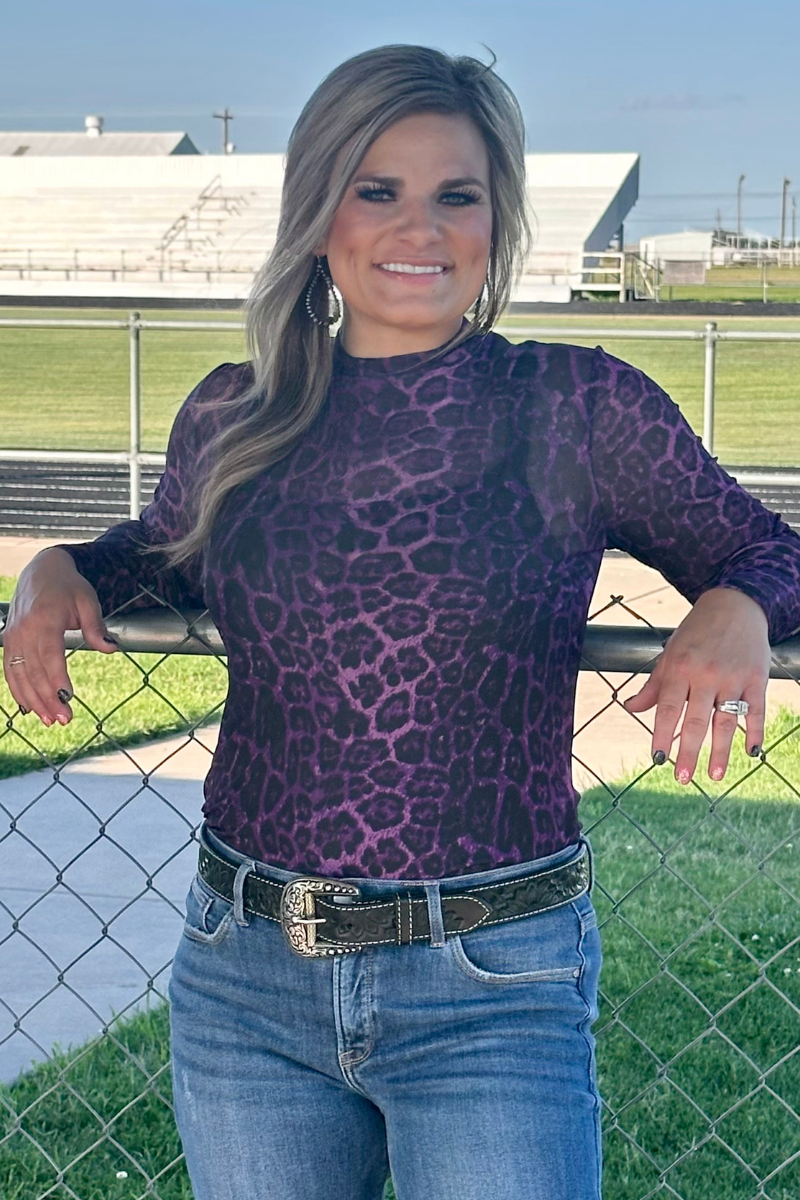 Sideline Spirit Purple Mesh Top by Sterling Kreek - BFF Here