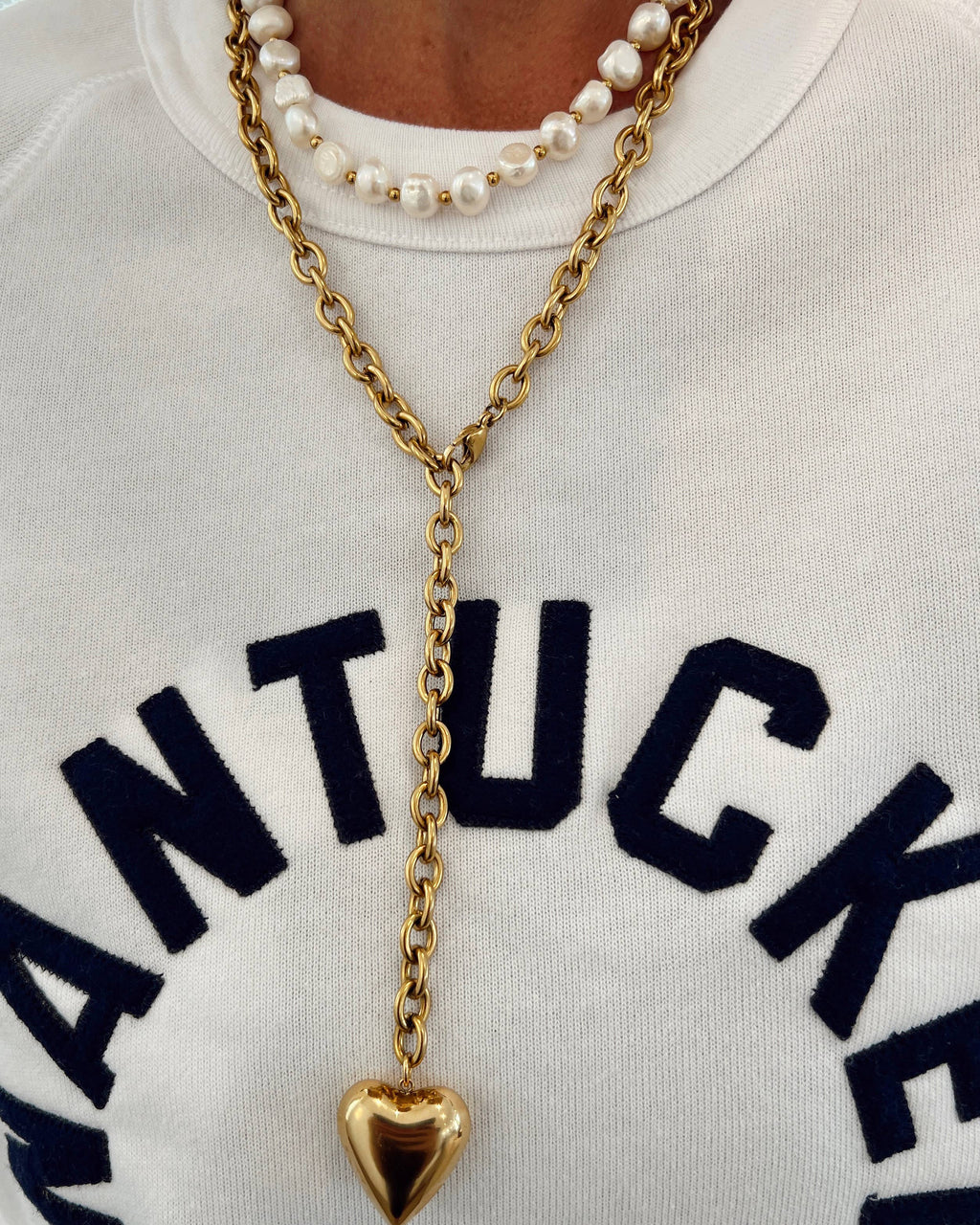 Golden Love Heart Necklace by Chan Sutt - BFF Here