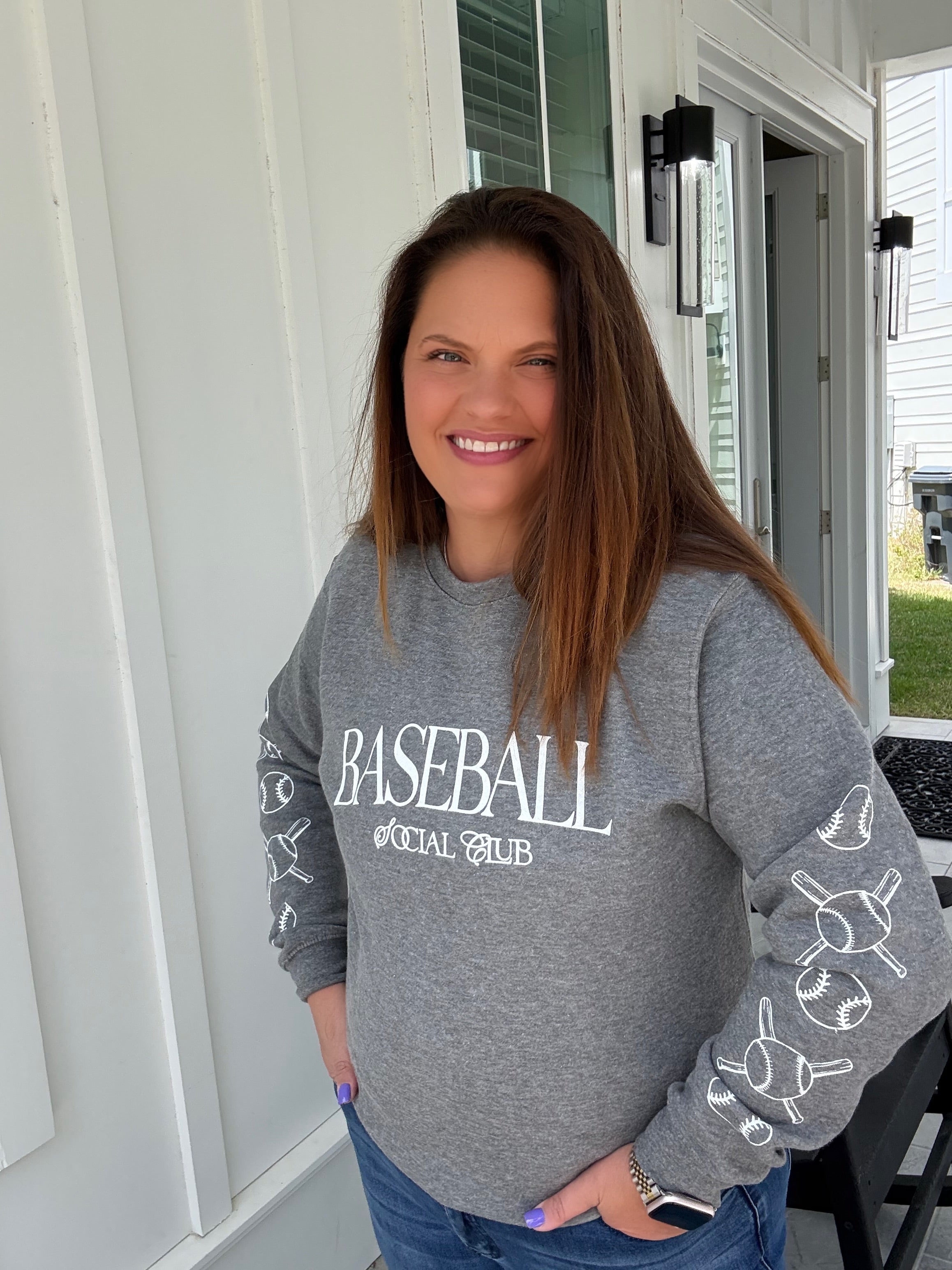 Baseball Social Club Sweatshirt by Southern Bliss (ARRAY) — Ships 2-3 weeks - BFF Here