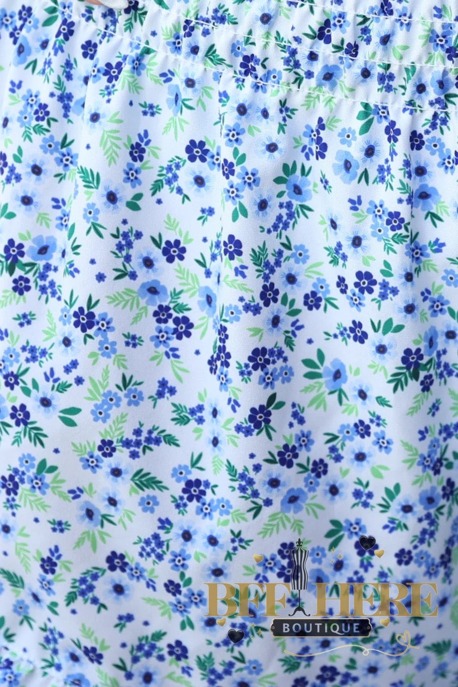 Sunny Strolls High Waisted Shorts / Blue Floral by Jess Lea - BFF Here