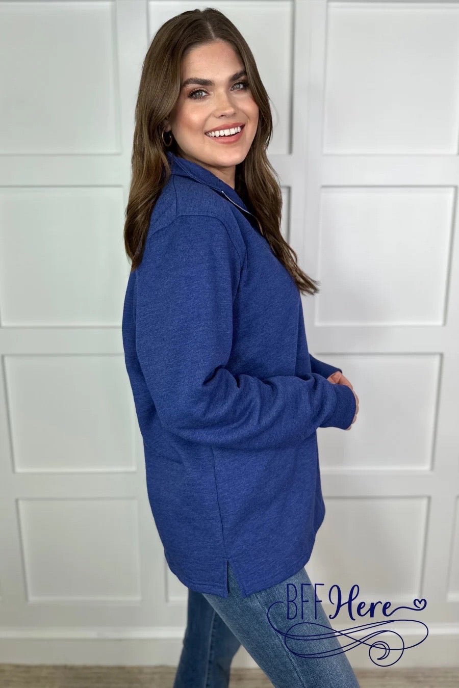 PREORDER-Miley Vintage Pullover / Royal Blue (Ships End of December ) - BFF Here