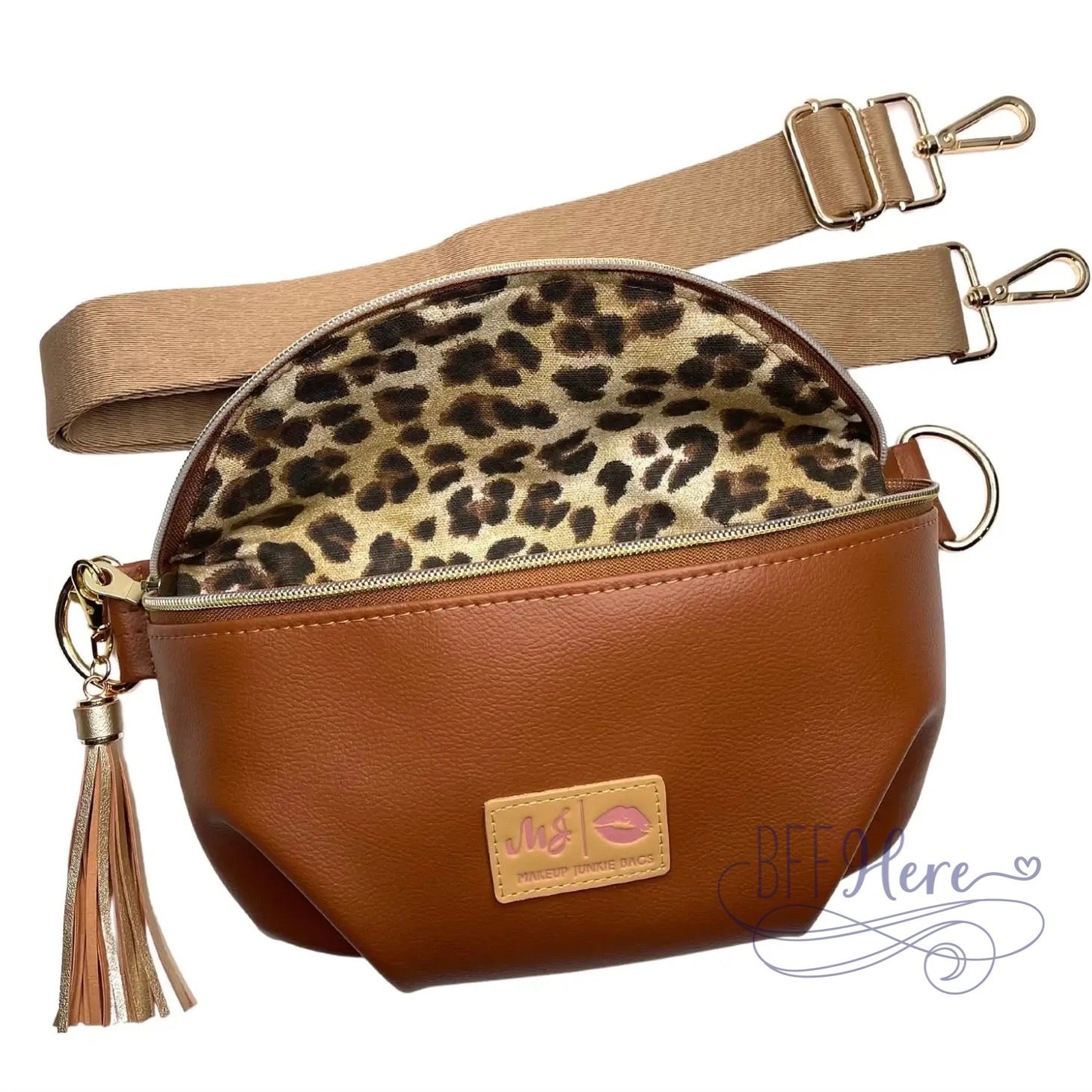 Sidekick Bag by Makeup Junkie Bags - Smooth Cognac - BFF Here