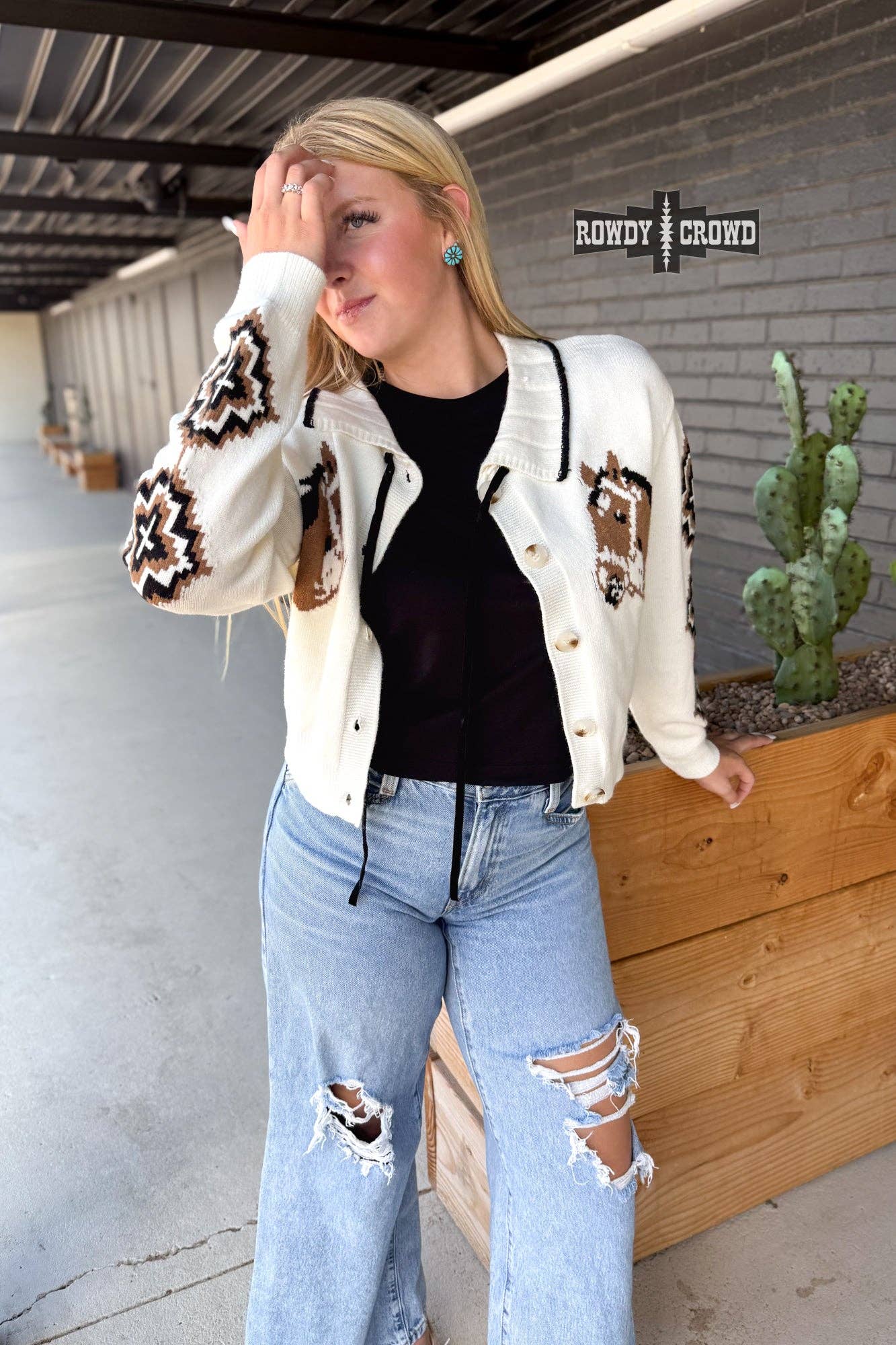 Cool Horse Cardigan by Rowdy Crowd Clothing - BFF Here