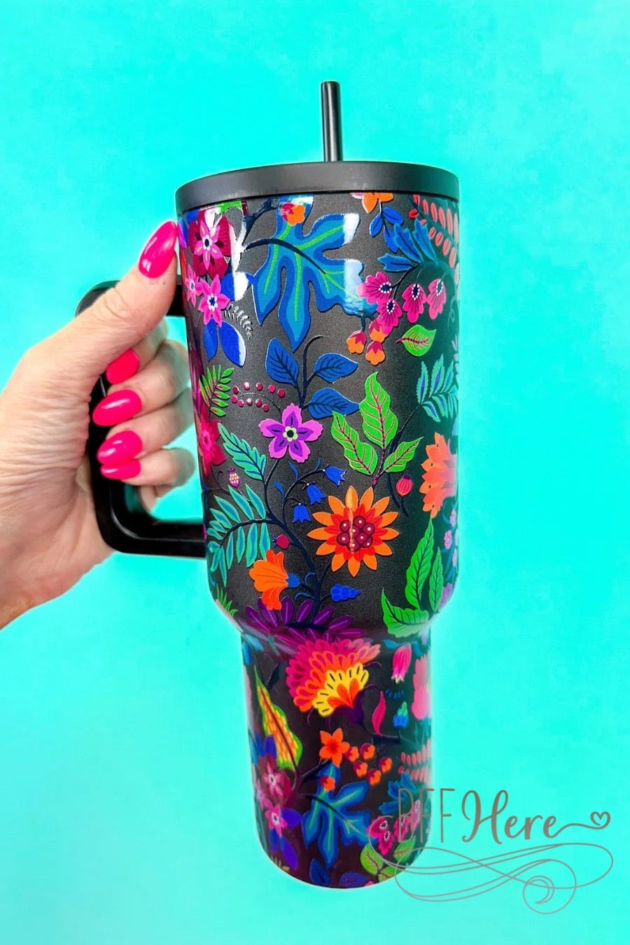 PREORDER: Fiesta Time Tumbler Cup / Black by Jess Lea (Ships Beginning of June) - BFF Here