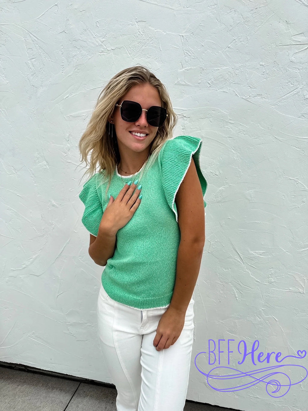 PREORDER: Chic Frills: Ruffle Sleeve Knit Top / Choice of Color by Jodifl (Ships Beginning of April) - BFF Here