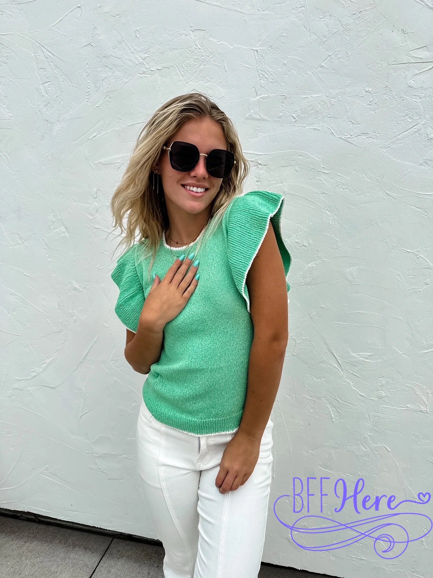 PREORDER: Chic Frills: Ruffle Sleeve Knit Top / Choice of Color by Jodifl (Ships Beginning of April) - BFF Here