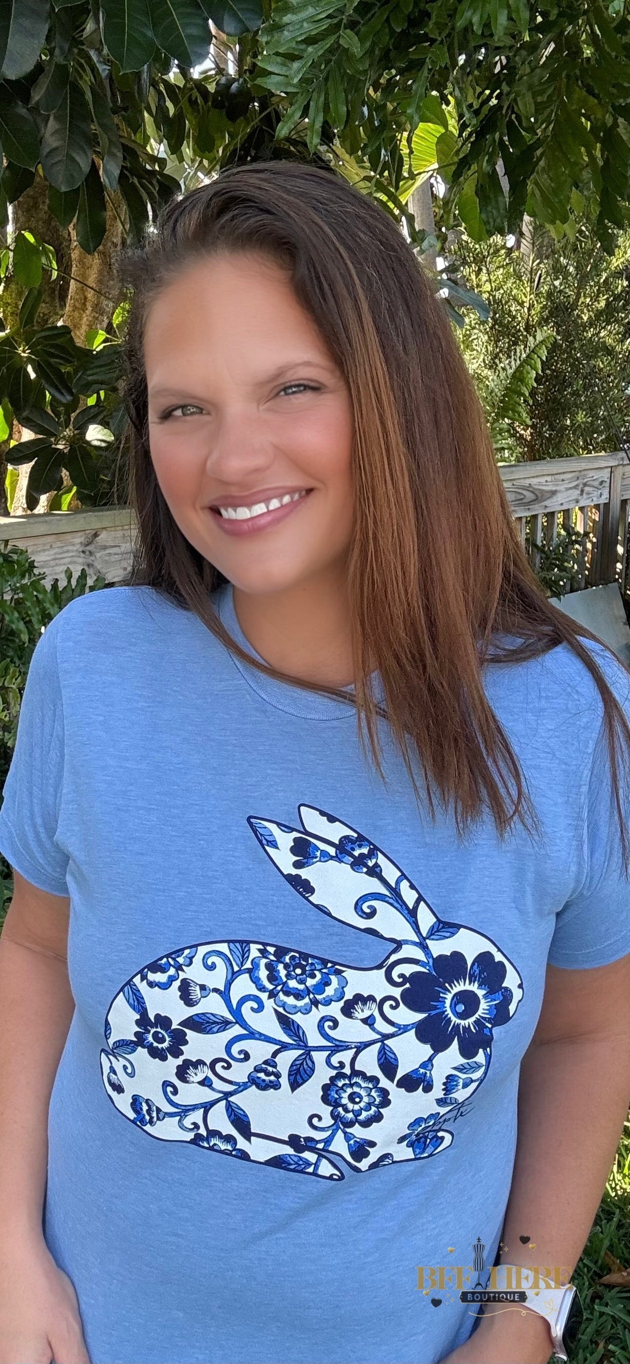 Blue Willow Bunny Tee - BFF Here