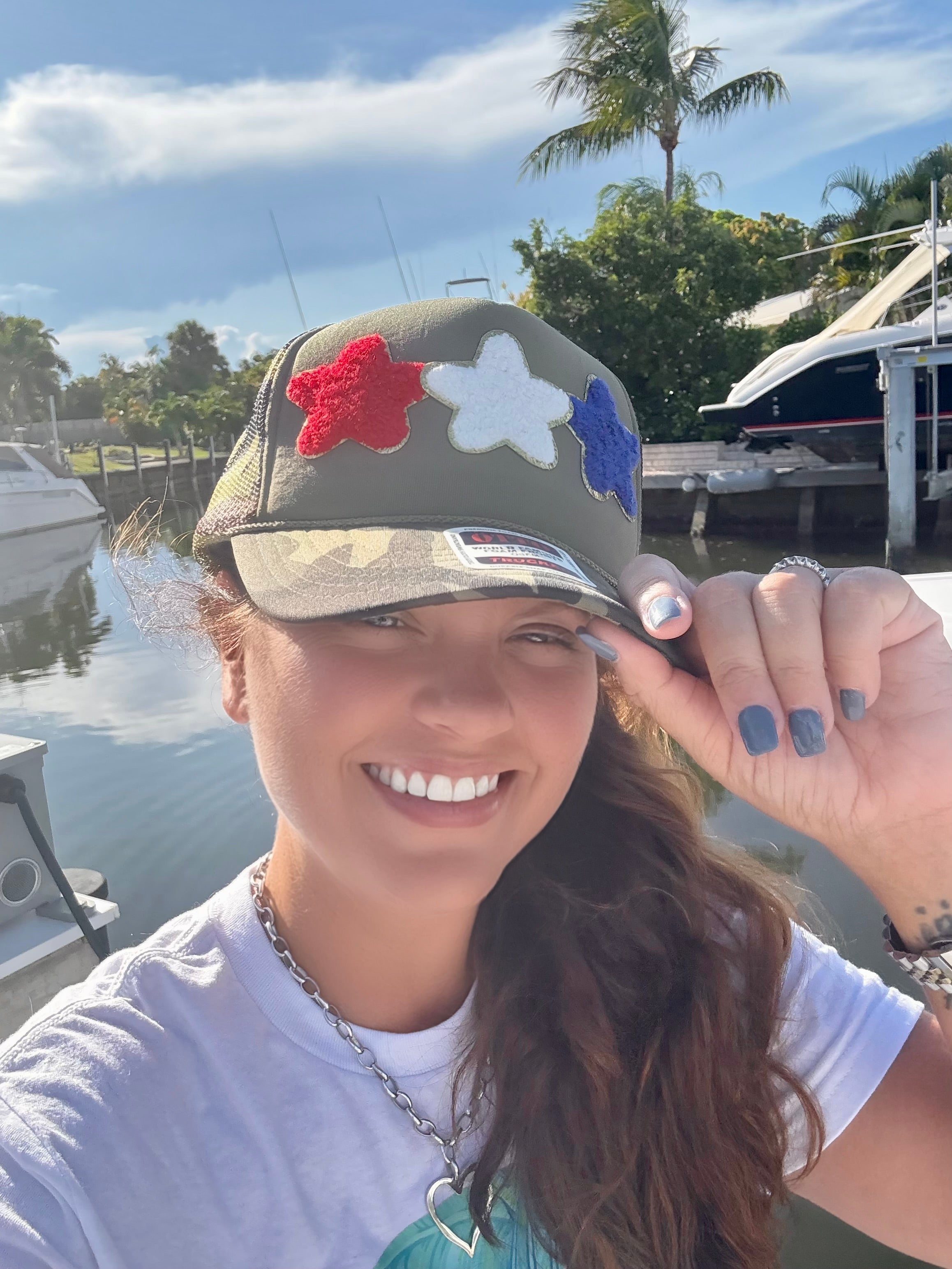 Star-Spangled Camo Trucker Hat - BFF Here