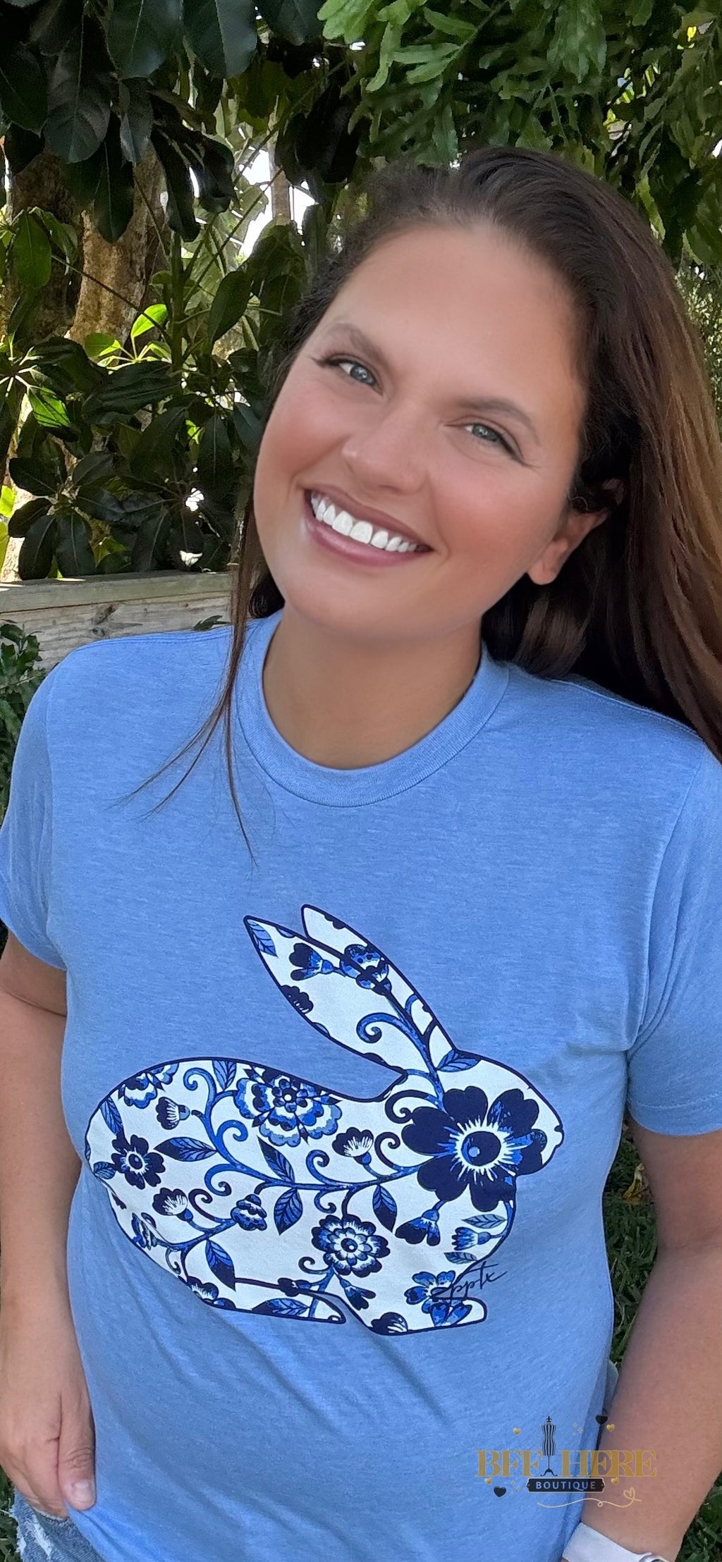 Blue Willow Bunny Tee - BFF Here