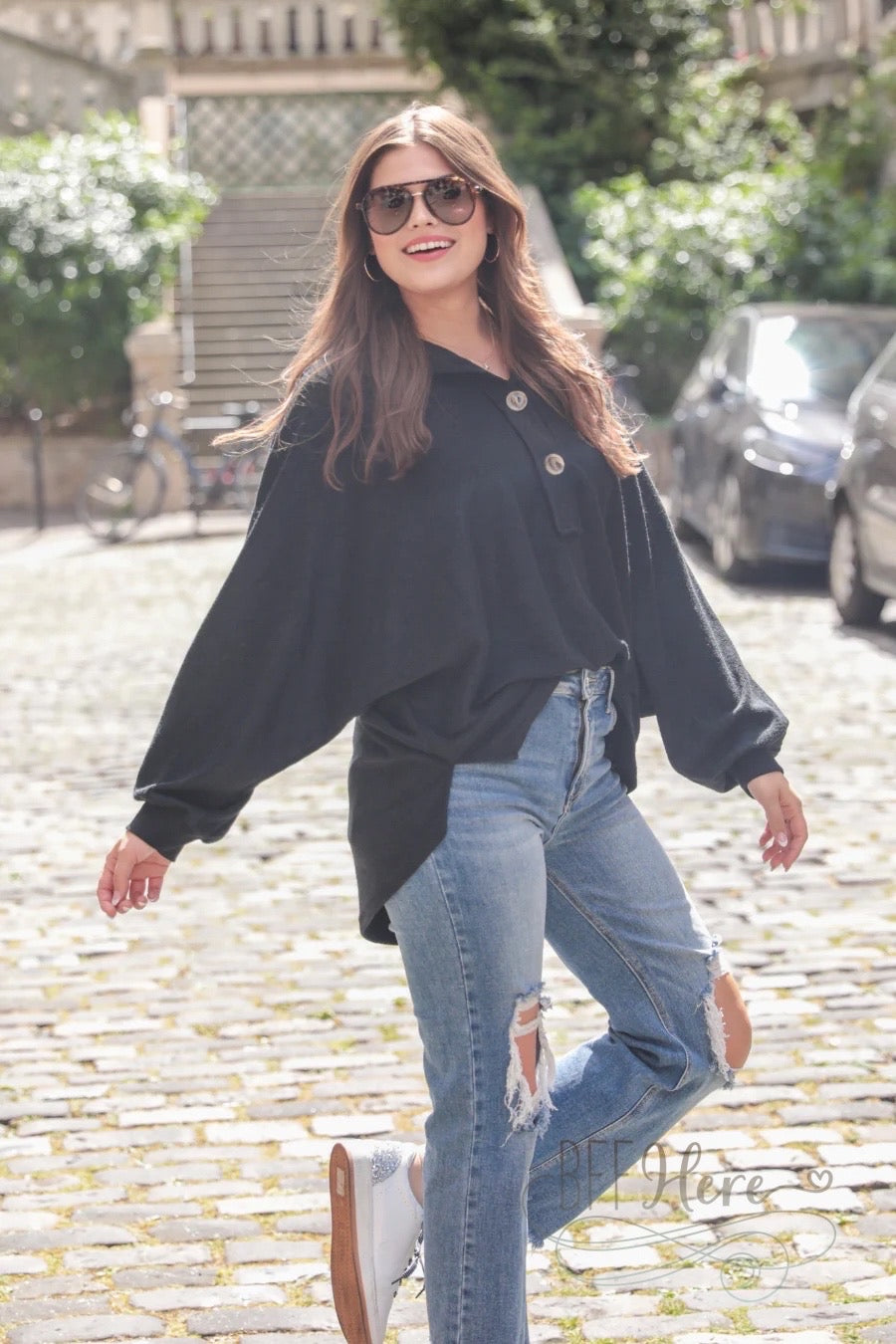 Harper Button Top / Choice of Color - BFF Here