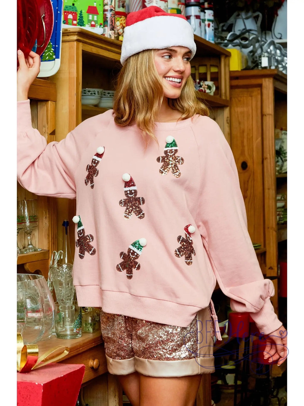 Sweet & Cozy: Christmas Gingerbread Man Holiday Sweatshirt - BFF Here