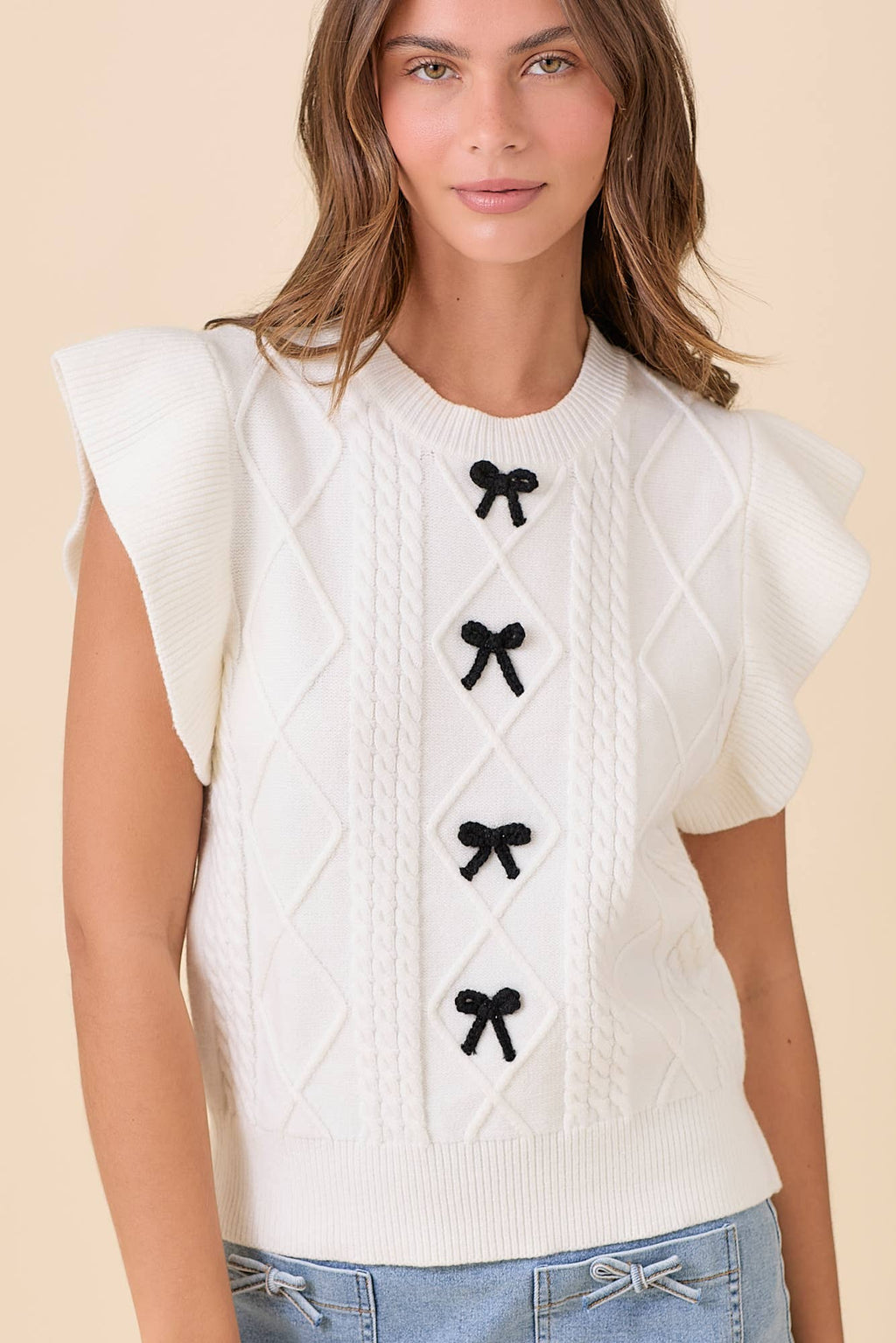 Bowtastic Ruffle Sleeve Sweater - BFF Here