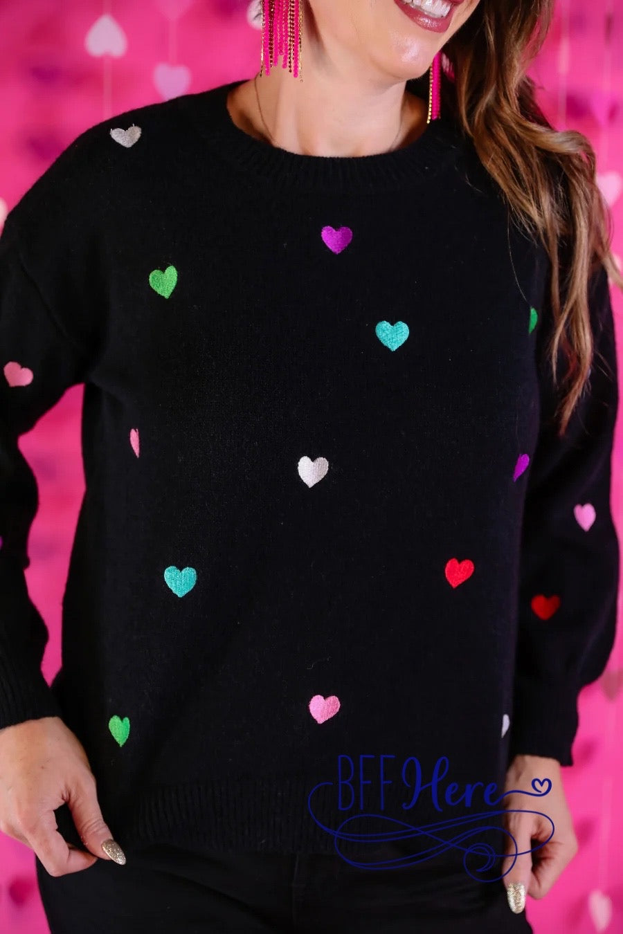 PREORDER-Love In The Air Heart Sweater - BFF Here
