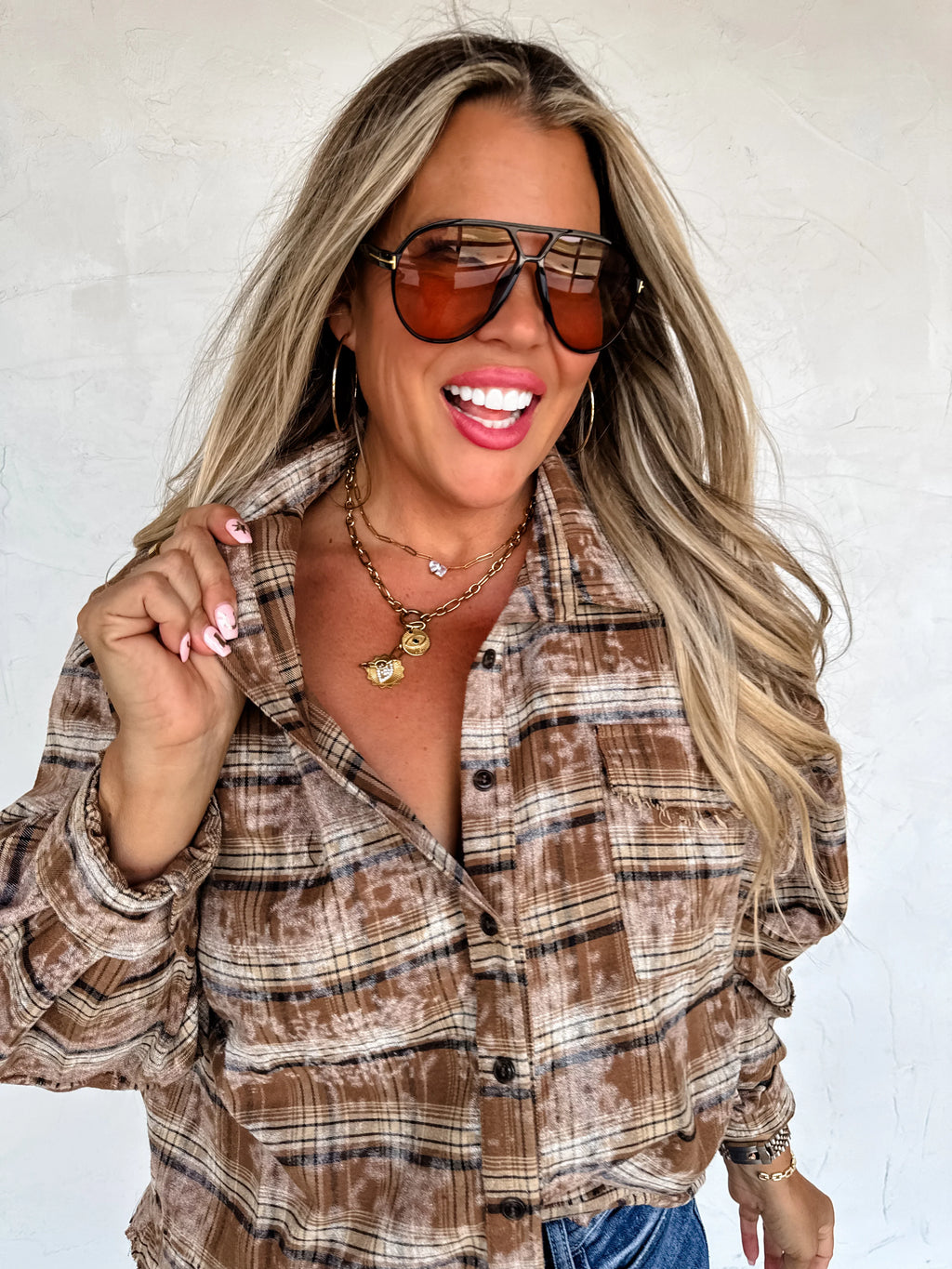 PREORDER: Juniper Bleached Plaid Top by Blakeley (ETA: Mid November ) - BFF Here
