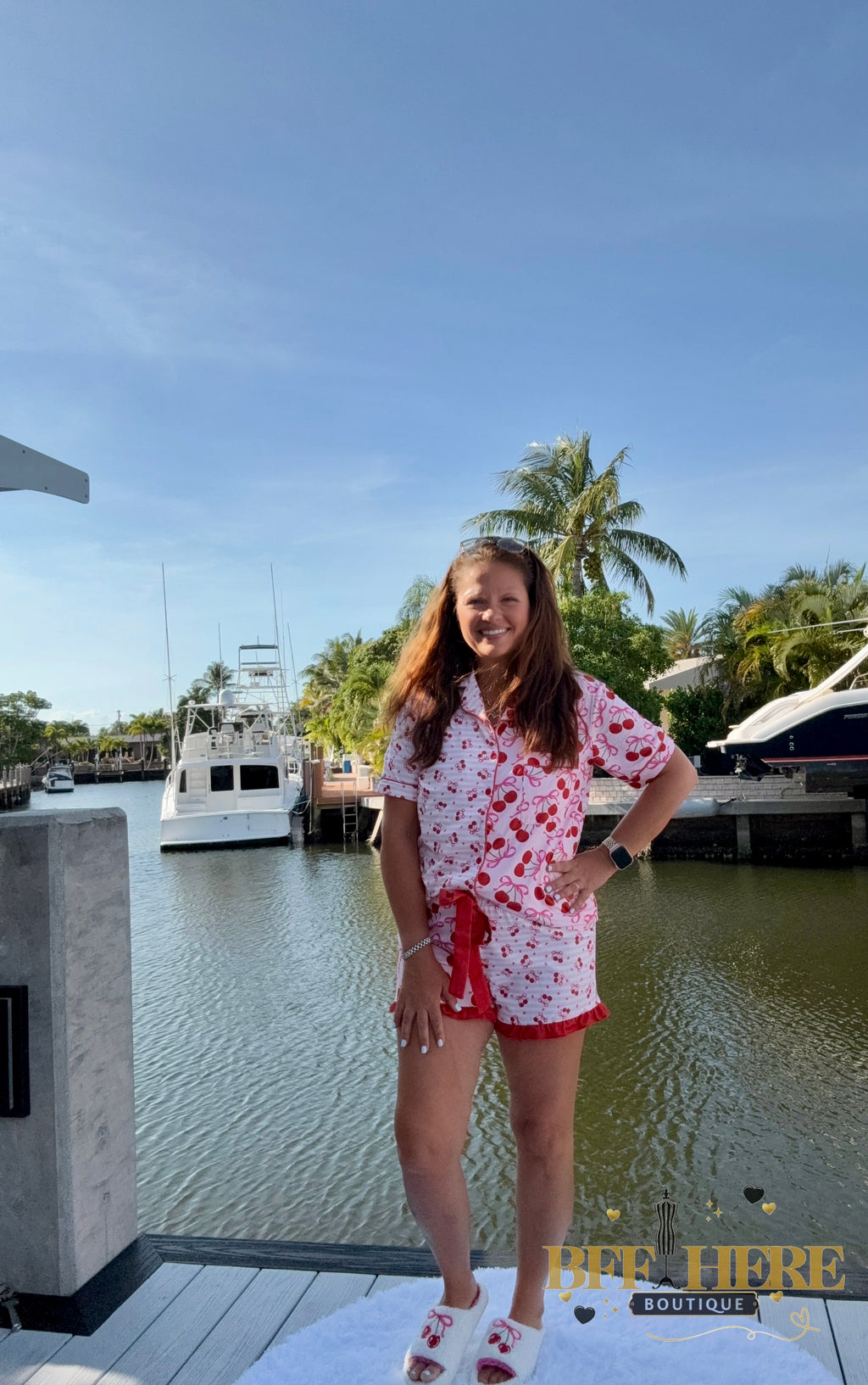 Cherry Bomb Ruffle Pajama Set by Jess Lea - BFF Here