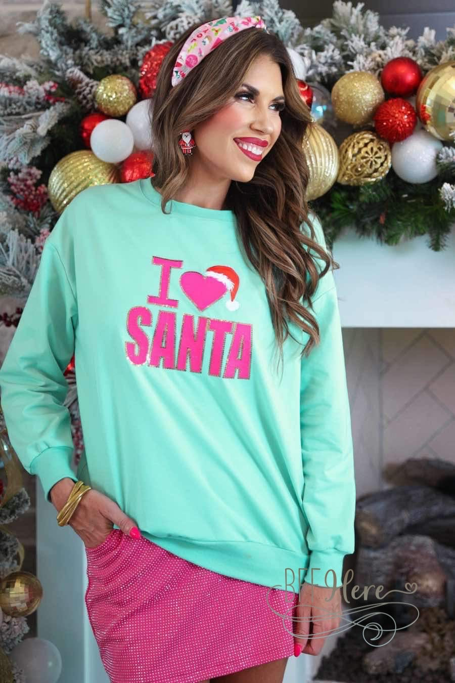 PREORDER - I Love Santa Sweatshirt by Jess Lea (Ships Beginning of October) - BFF Here