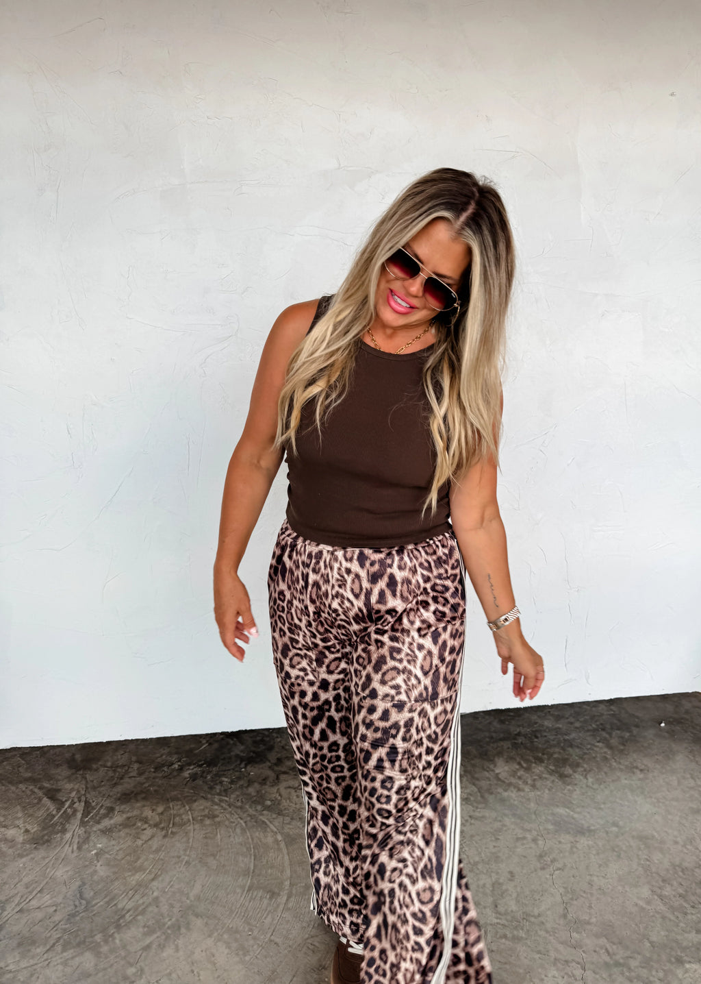 PREORDER: Haddie Silky Cheetah Wide Leg Pants by Blakeley (Beginning of October) - BFF Here