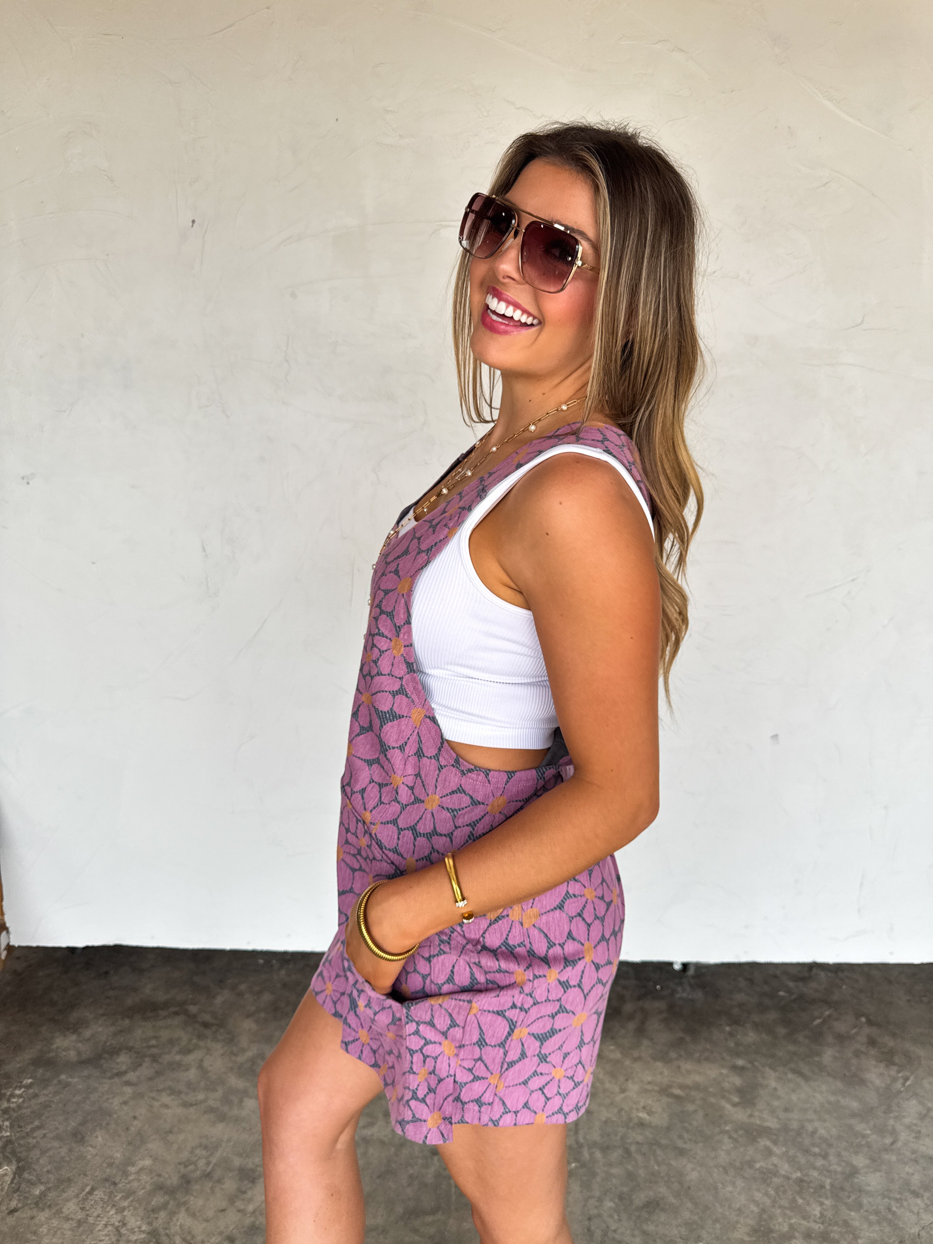 PREORDER- DENIM DAISIES- BEACH PLEASE ROMPER by Blakeley - BFF Here