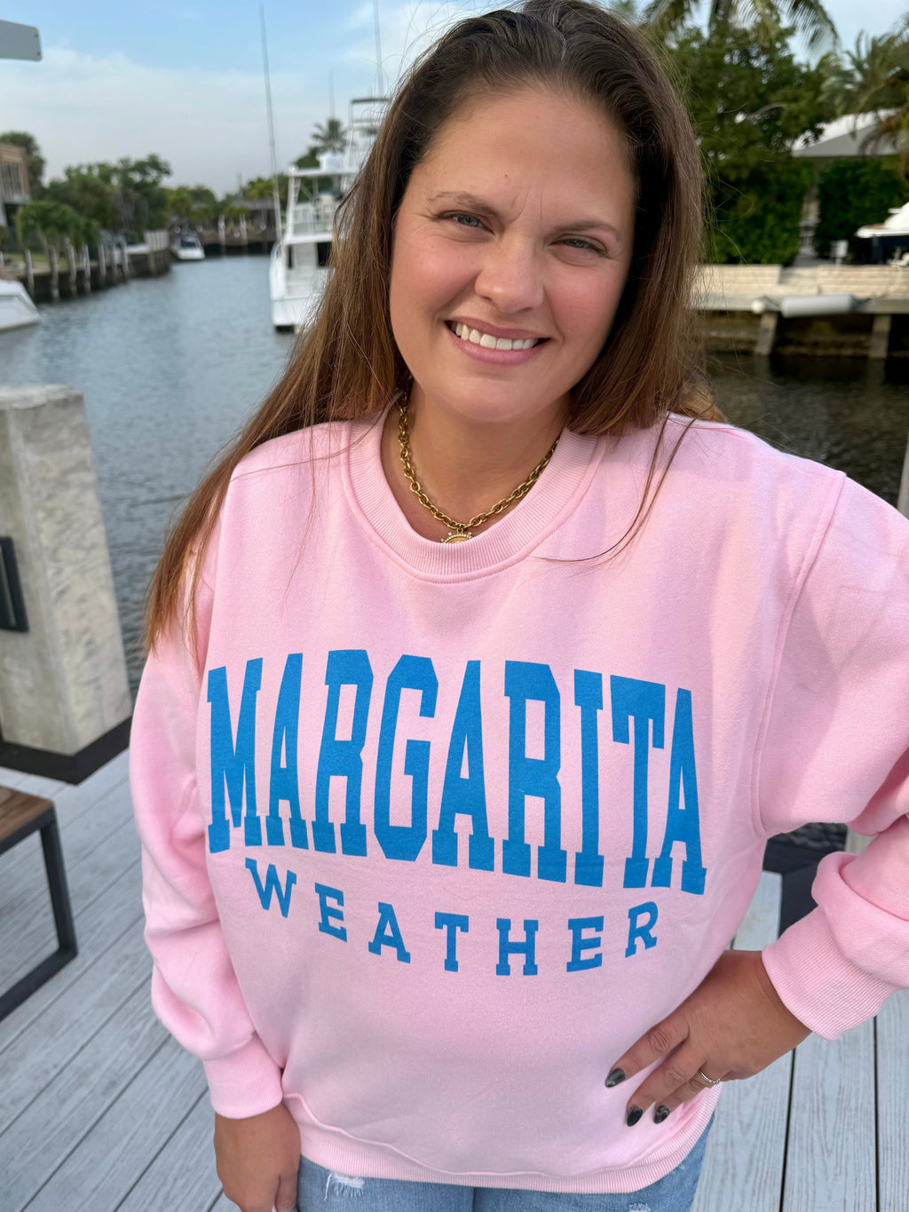 Lt. Pink Margarita Weather Sweatshirt by Panache - BFF Here