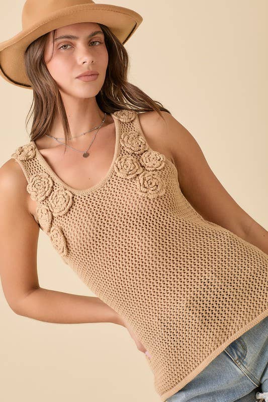 Desert Rose Crochet Tank Top - BFF Here