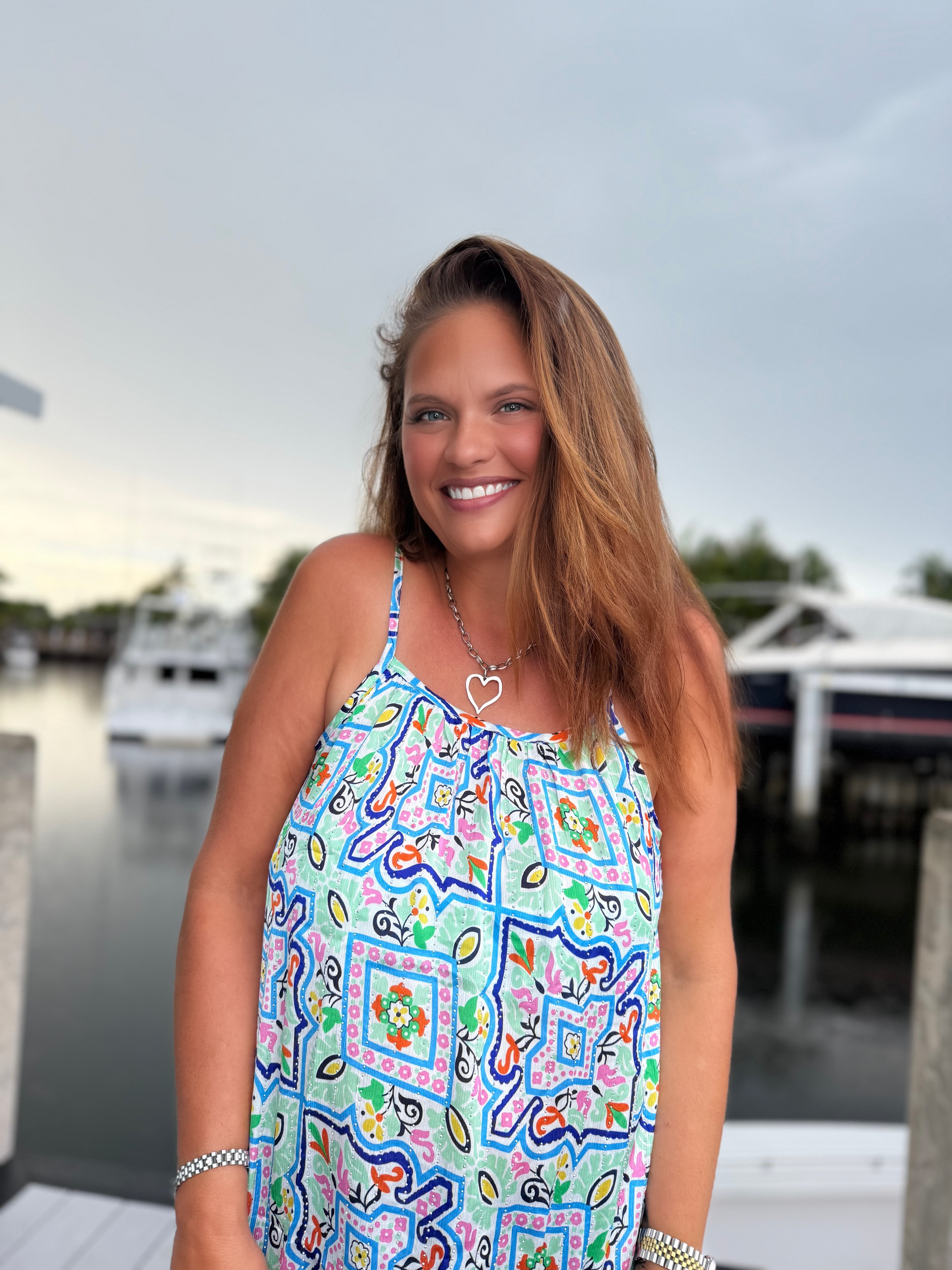 Santorini Mosaic Tank - BFF Here