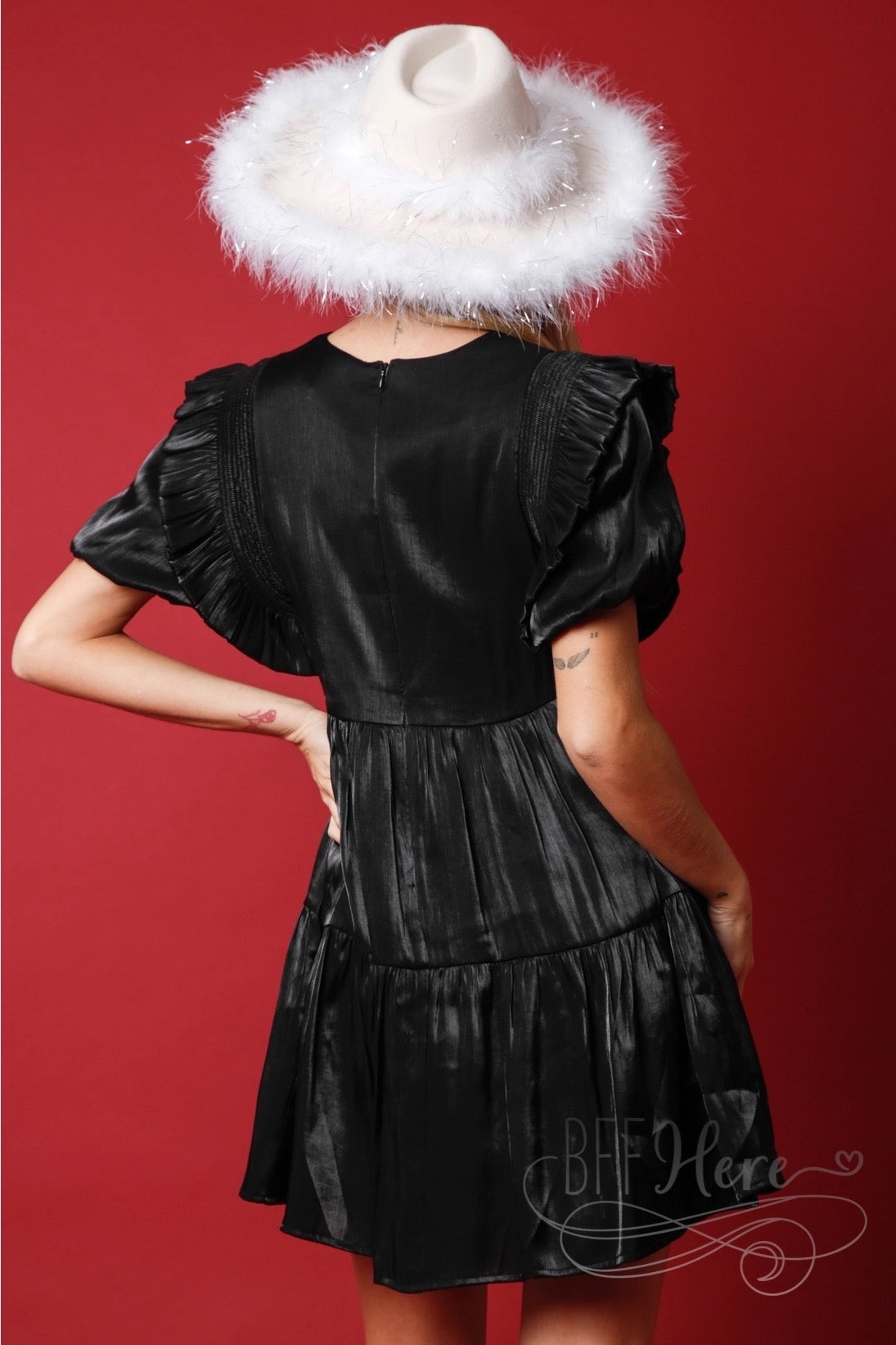 Jolly Jingle Martini: Fun and Flirty Black Babydoll Dress for Christmas! - BFF Here