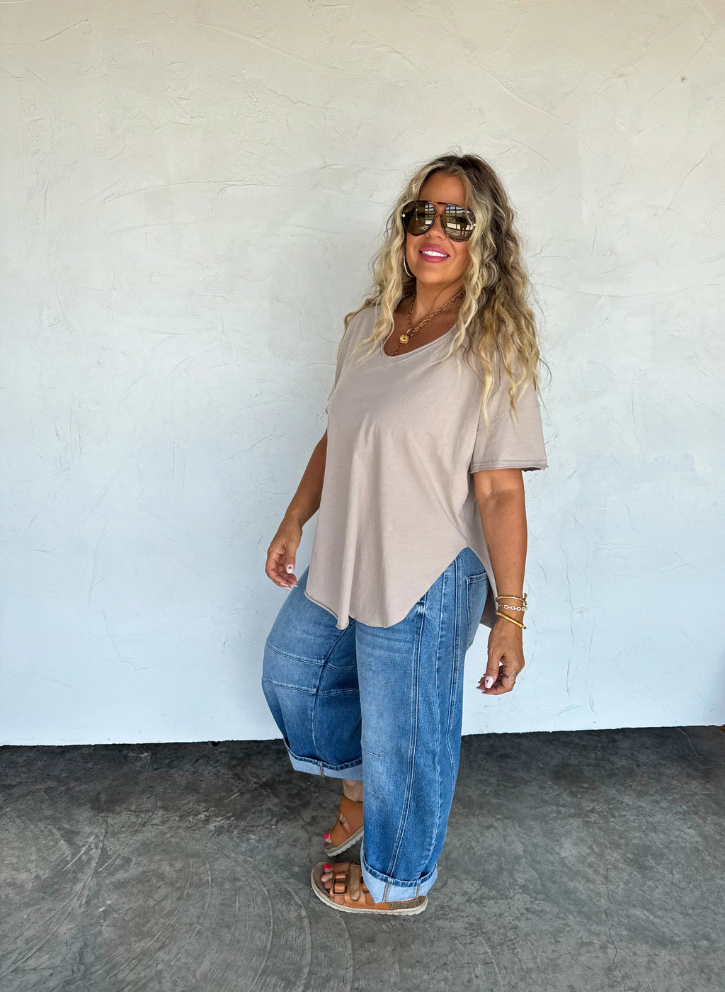 PREORDER: Joey V-Neck Washed Cotton Boyfriend Tee by Blakeley (ETA: Early December) - BFF Here