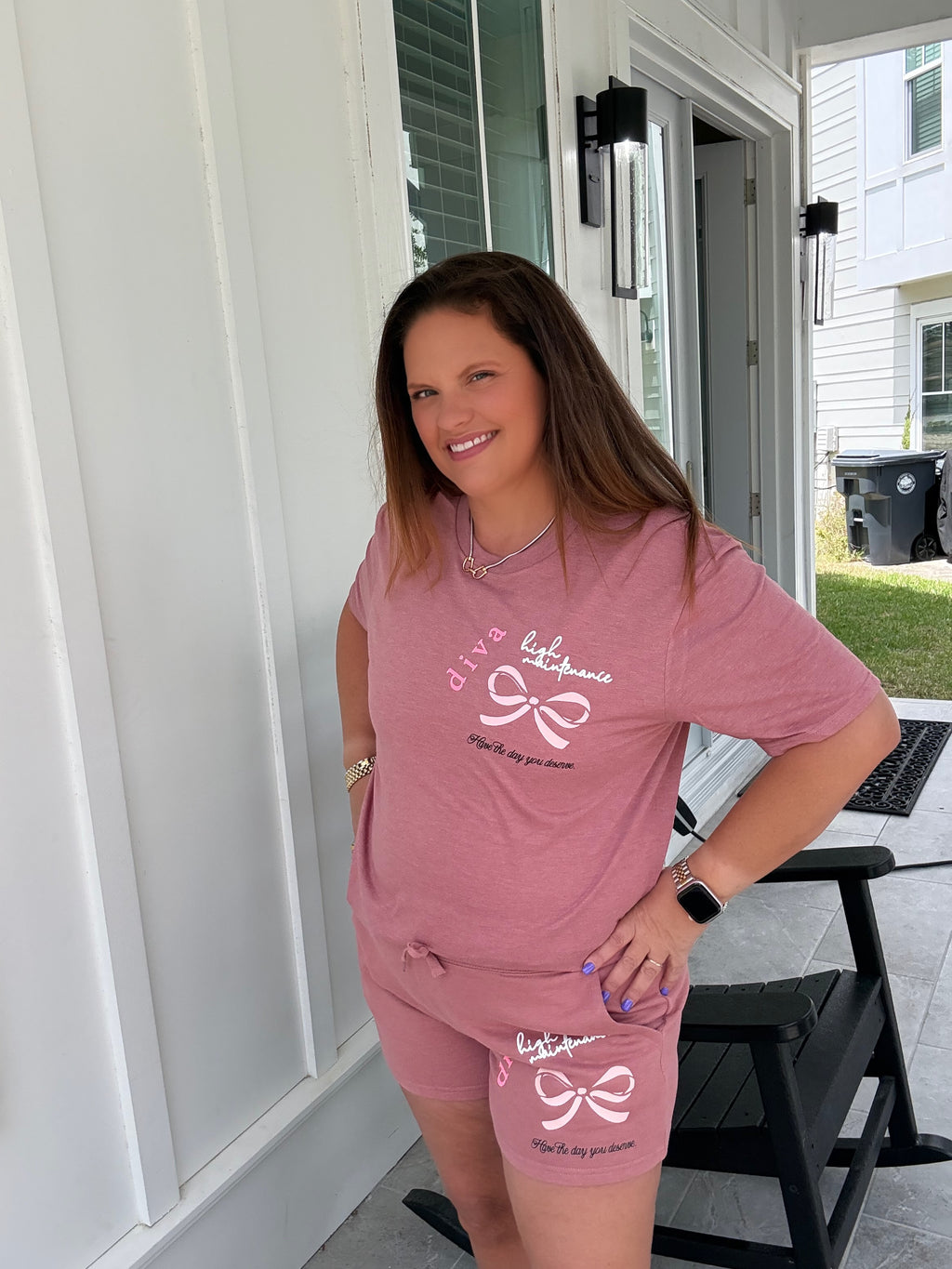 Diva Mauve Patch Tee by Southern Bliss (ARRAY) — Ships in 2-3 weeks - BFF Here