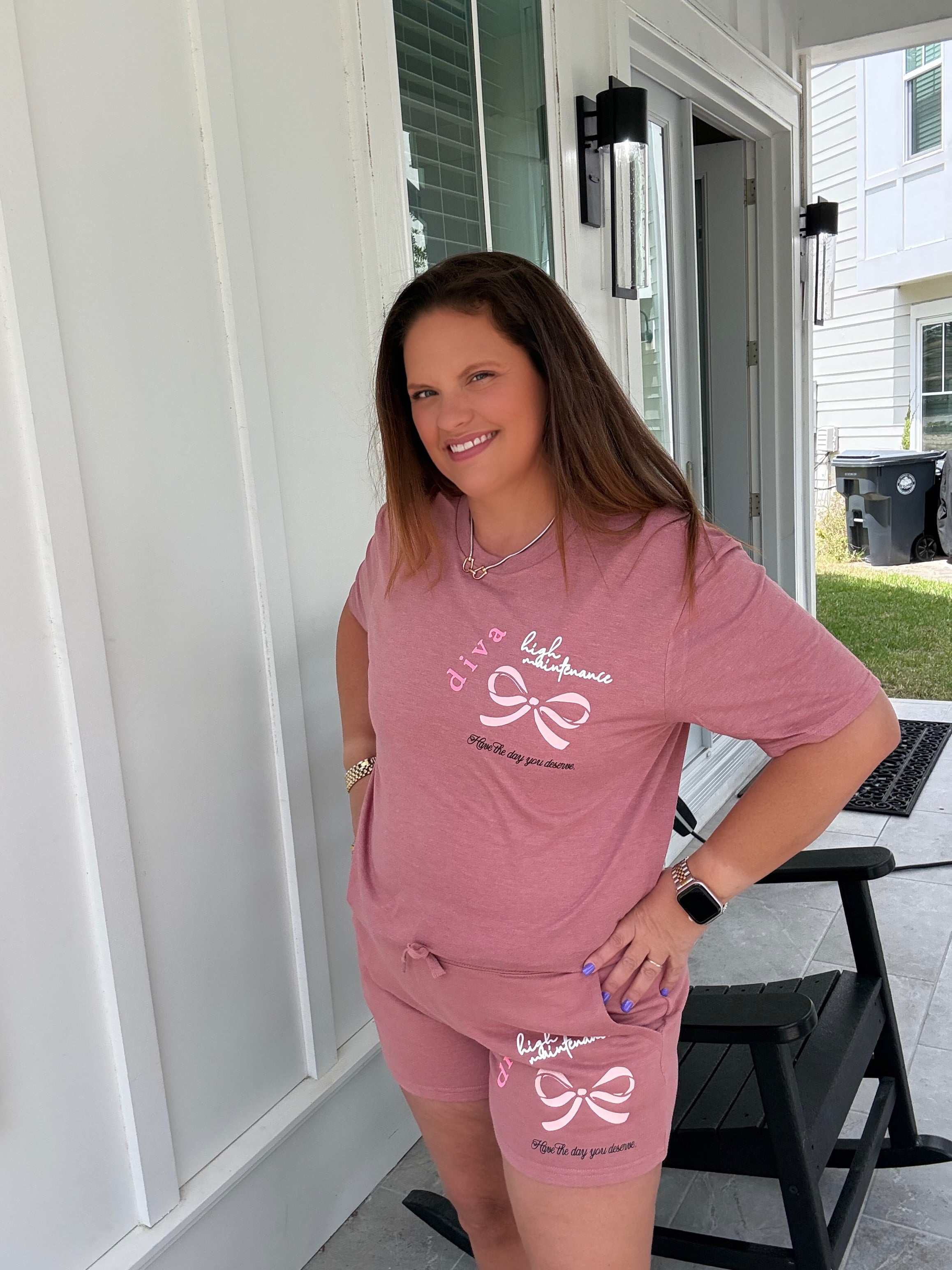 Diva Mauve Patch Tee by Southern Bliss (ARRAY) — Ships in 2-3 weeks - BFF Here