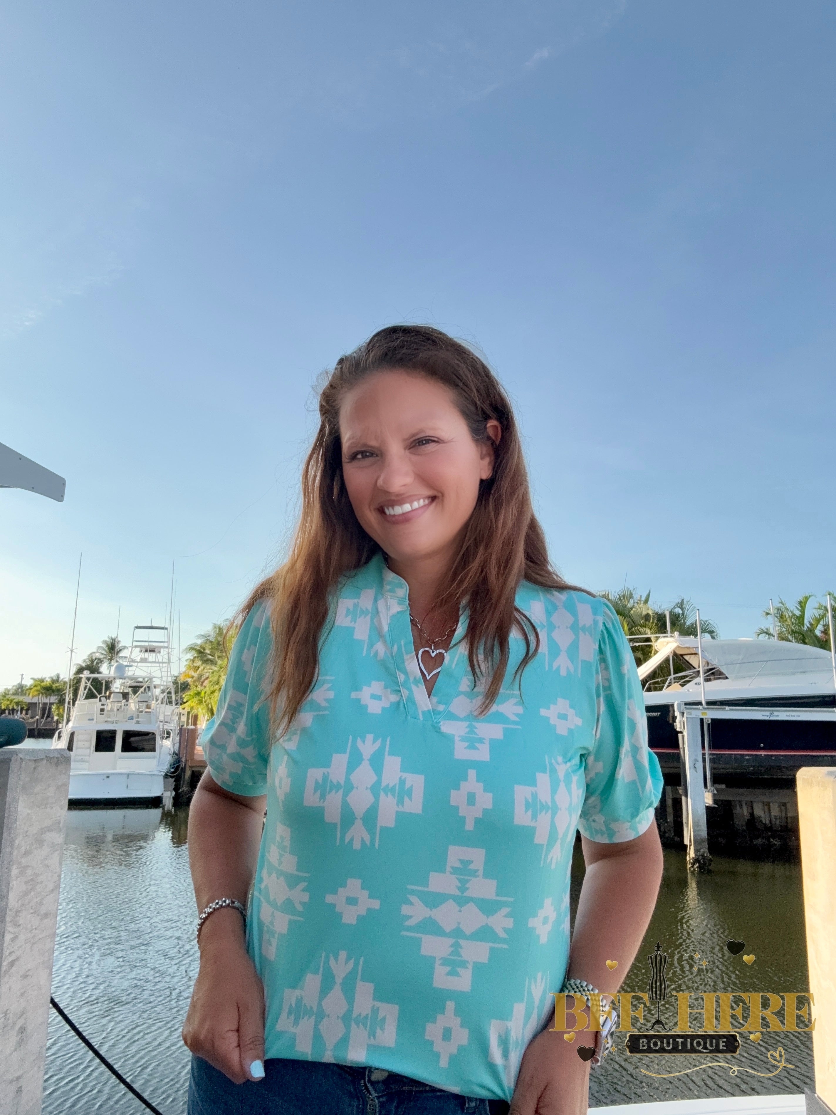 Turquoise  Dreams Top by Sterling Kreek - BFF Here
