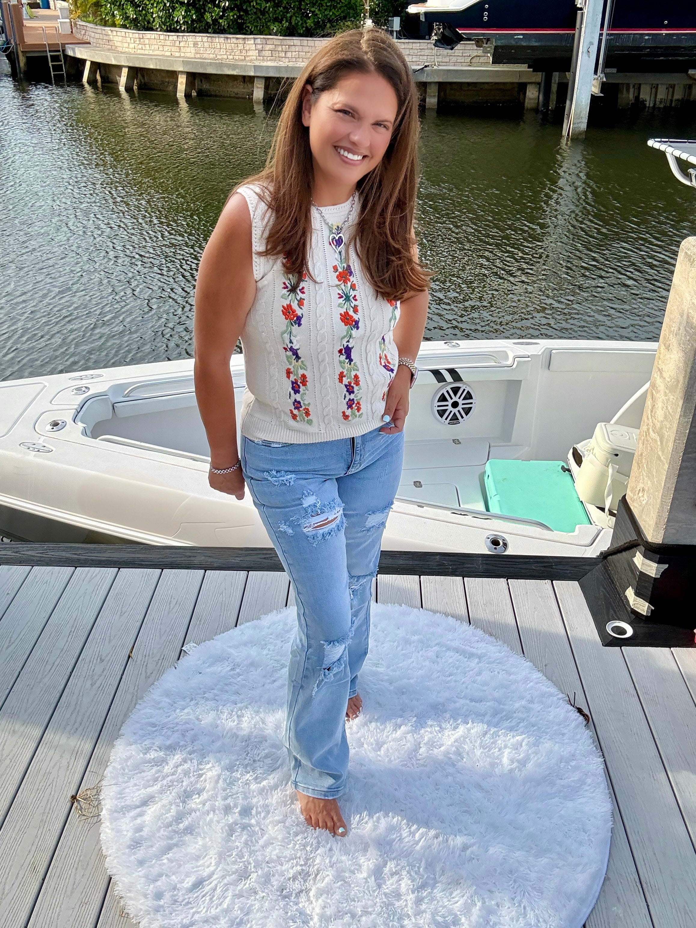 Wildflower Knit Sweater Tank - BFF Here