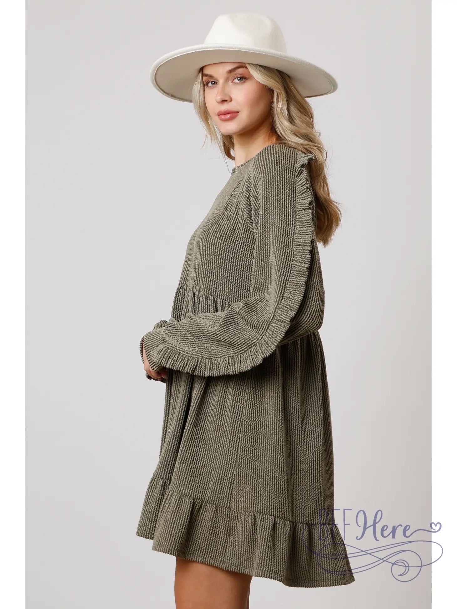 PREORDER: Urban Allure: Two-Tone Rib Mini Dress (Ships End of October ) - BFF Here