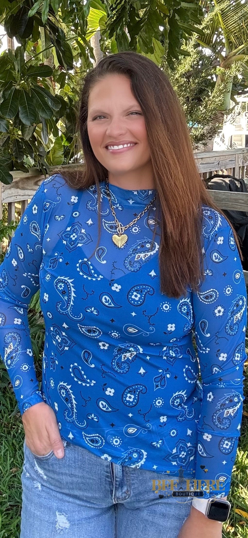 Bandana Babe Mesh Top / Blue by Sterling Kreek - BFF Here