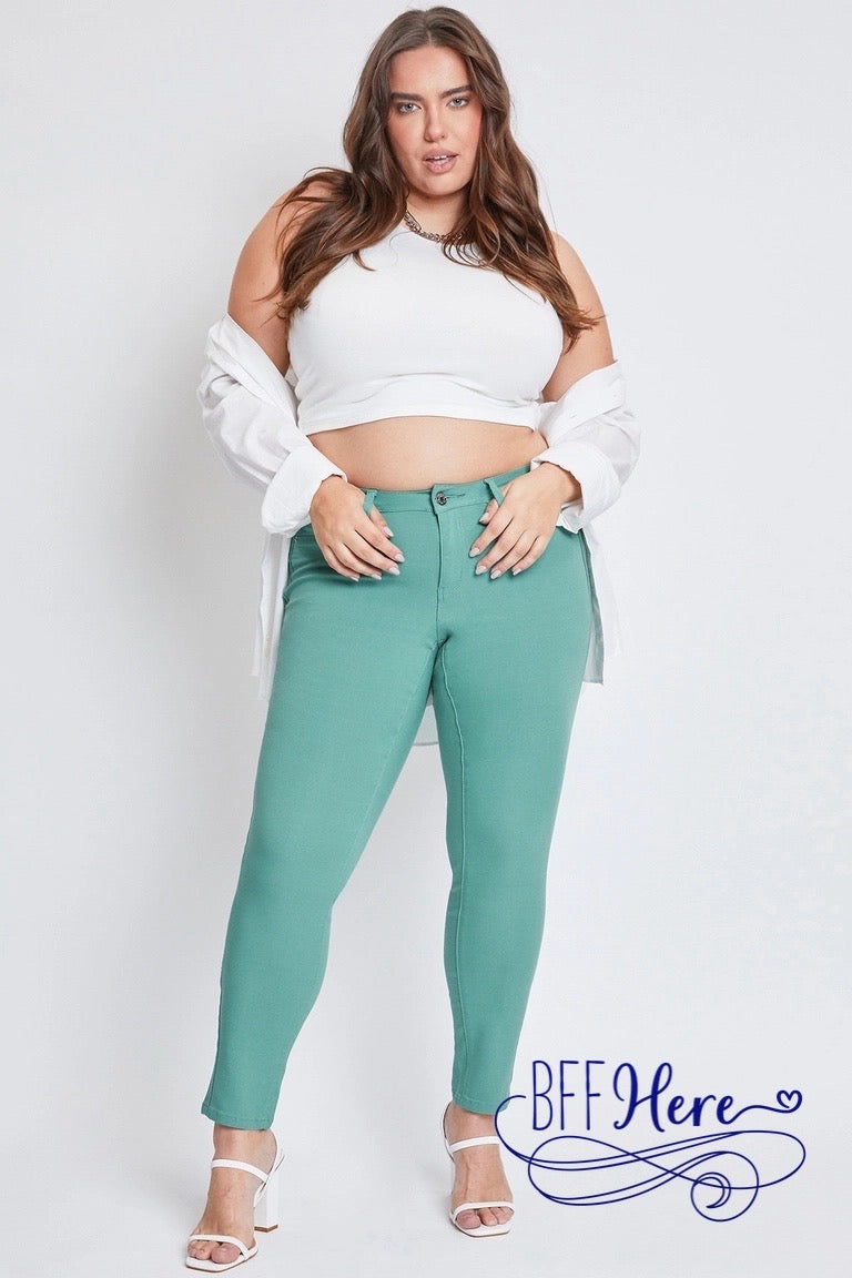 Spring Fling Hyperstretch Mid-Rise Skinny Jean / Choice of Color by YMI - BFF Here