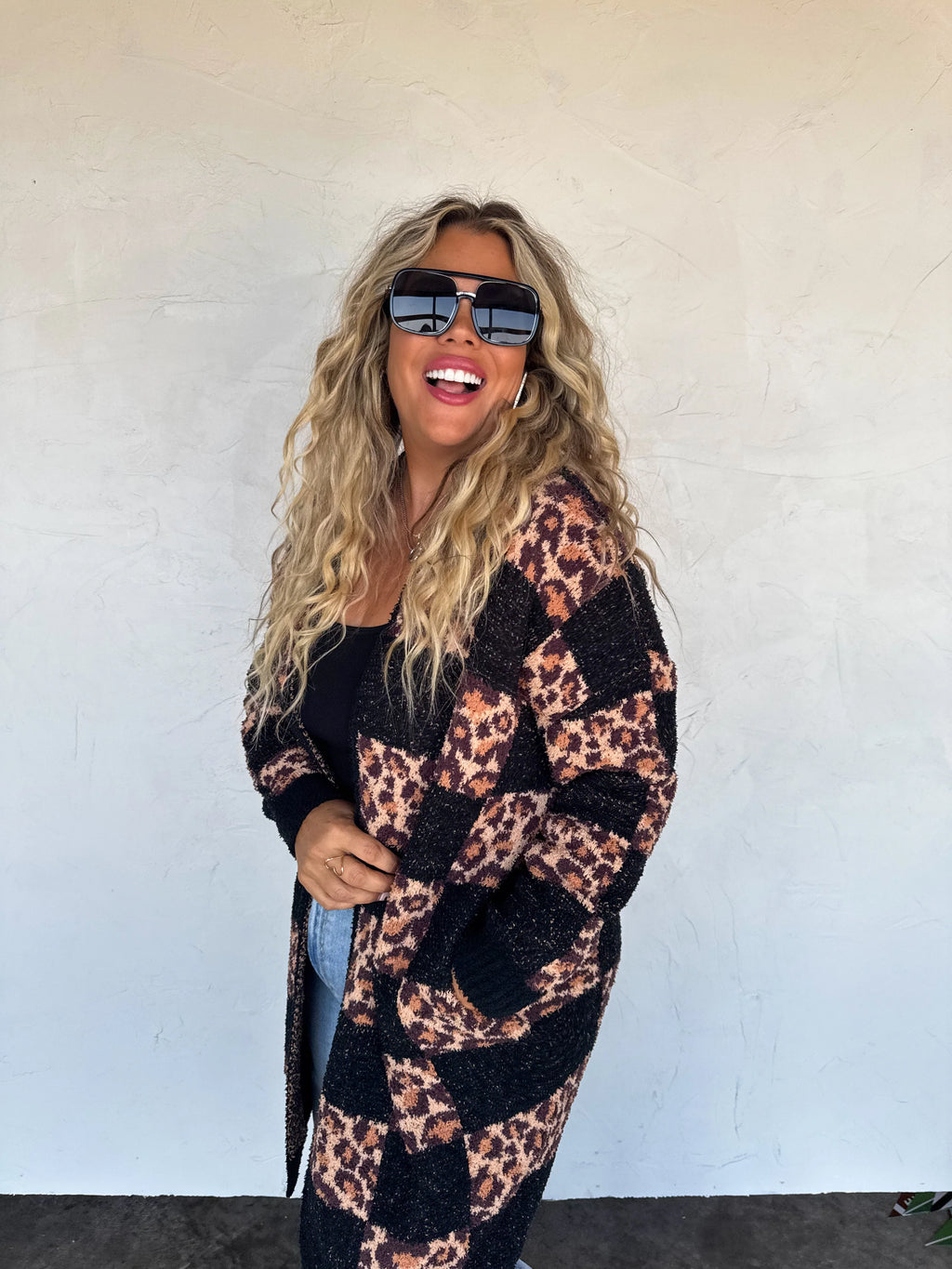 PREORDER: Checker Cheetah Cloud Cardigan by Blakeley (ETA: Late November) - BFF Here