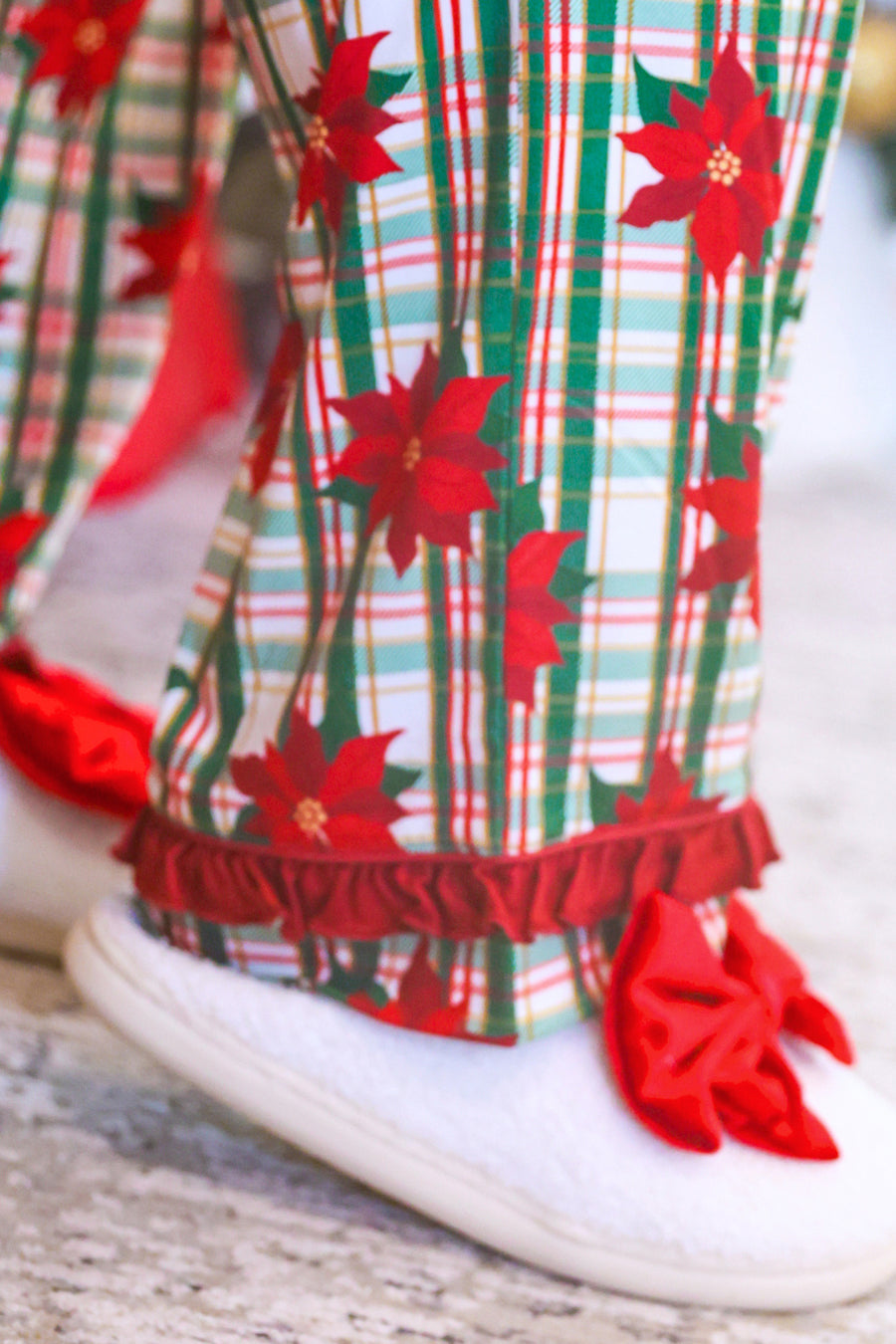 PREORDER: Plaid Poinsettia Ruffle Pajama Set by Jess Lea (ETA September)